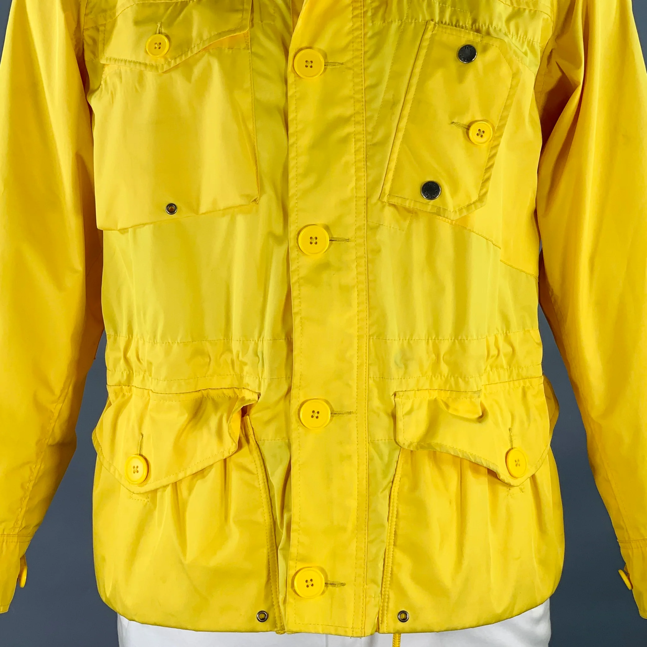 RALPH LAUREN Size L Yellow Polyester Hooded Utility Jacket - Image 2