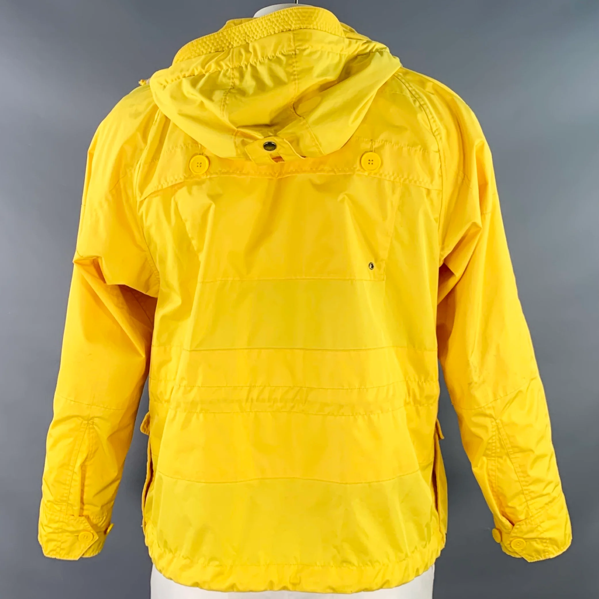 RALPH LAUREN Size L Yellow Polyester Hooded Utility Jacket - Image 4