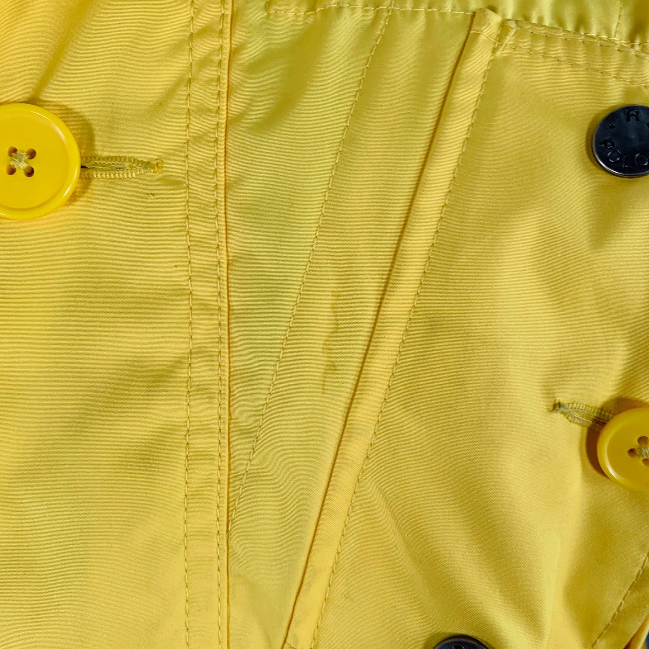 RALPH LAUREN Size L Yellow Polyester Hooded Utility Jacket - Image 8