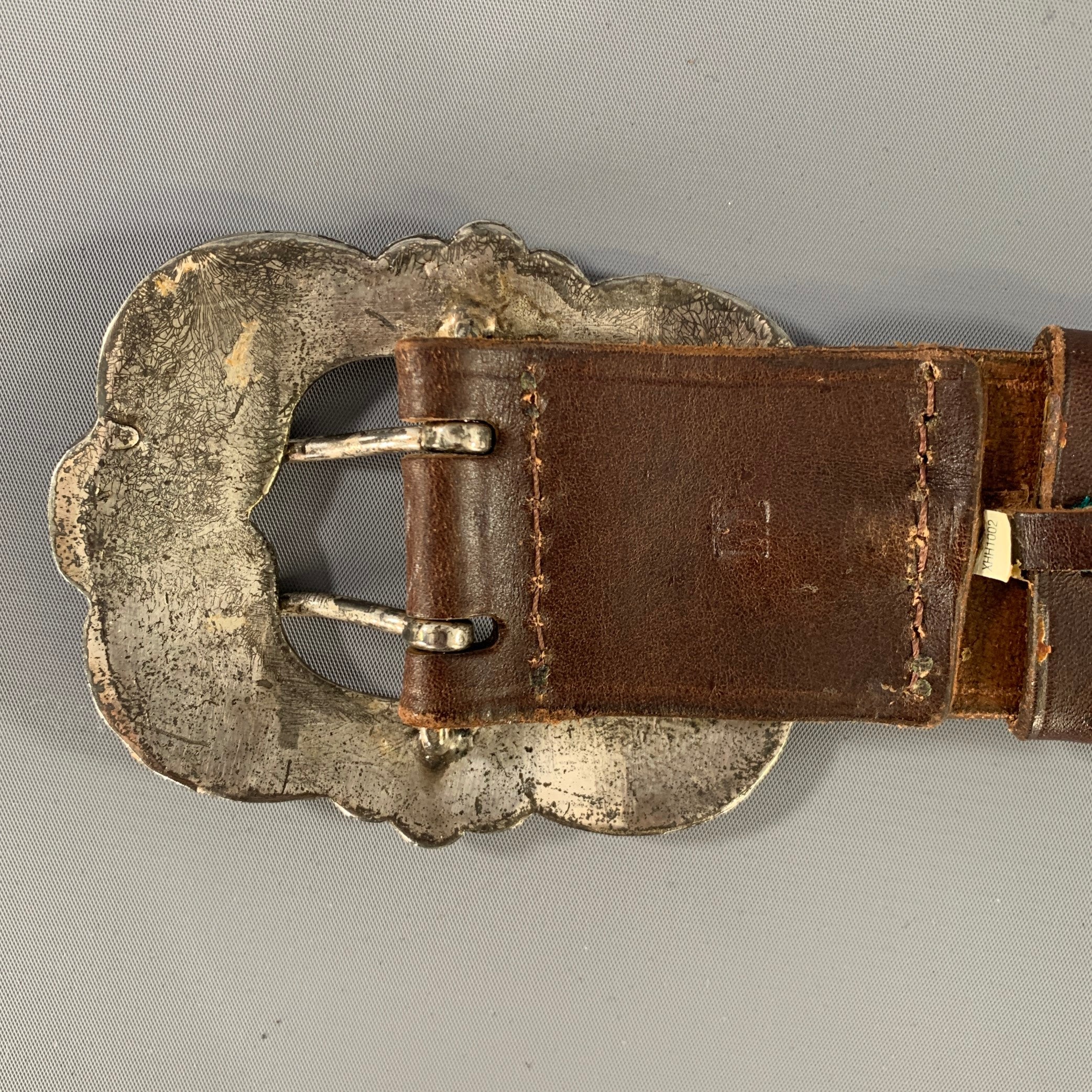 RALPH LAUREN Size M Brown 40815328 OSG Leather Belt - Image 7