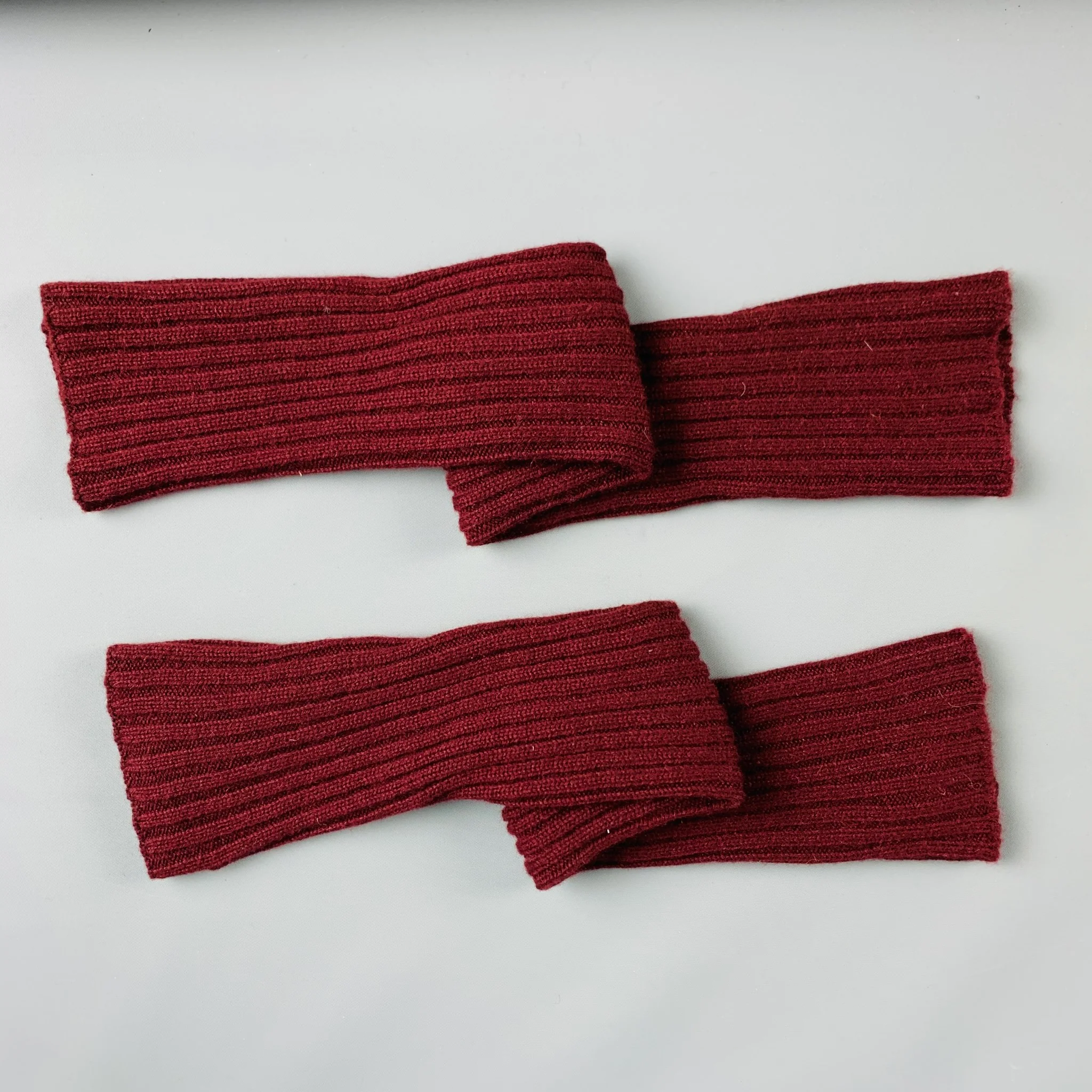 RALPH LAUREN Size M L Burgundy Knitted Cashmere Gloves - Image 3