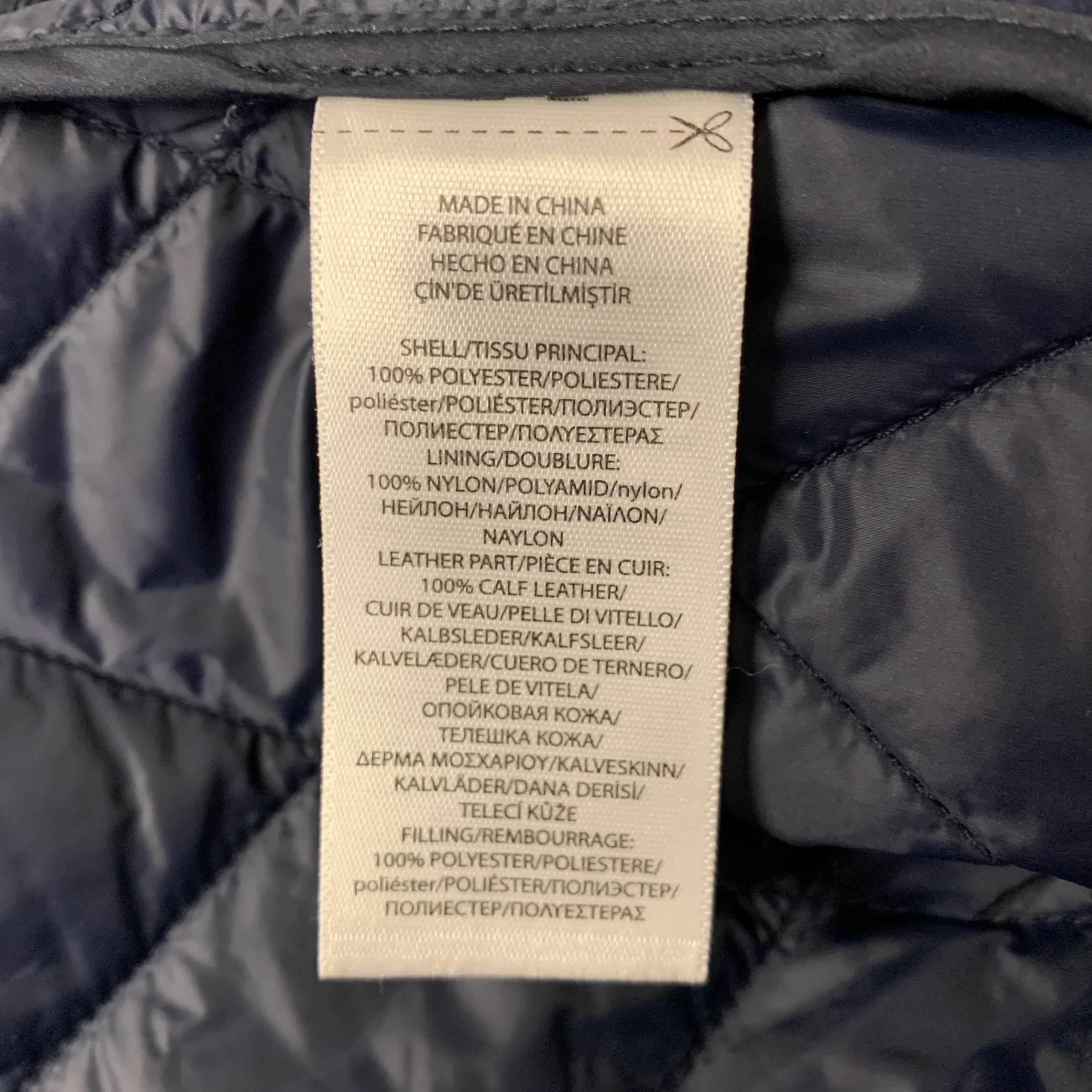 RALPH LAUREN Size M Navy Quilted Polyester Notch Lapel Jacket - Image 5