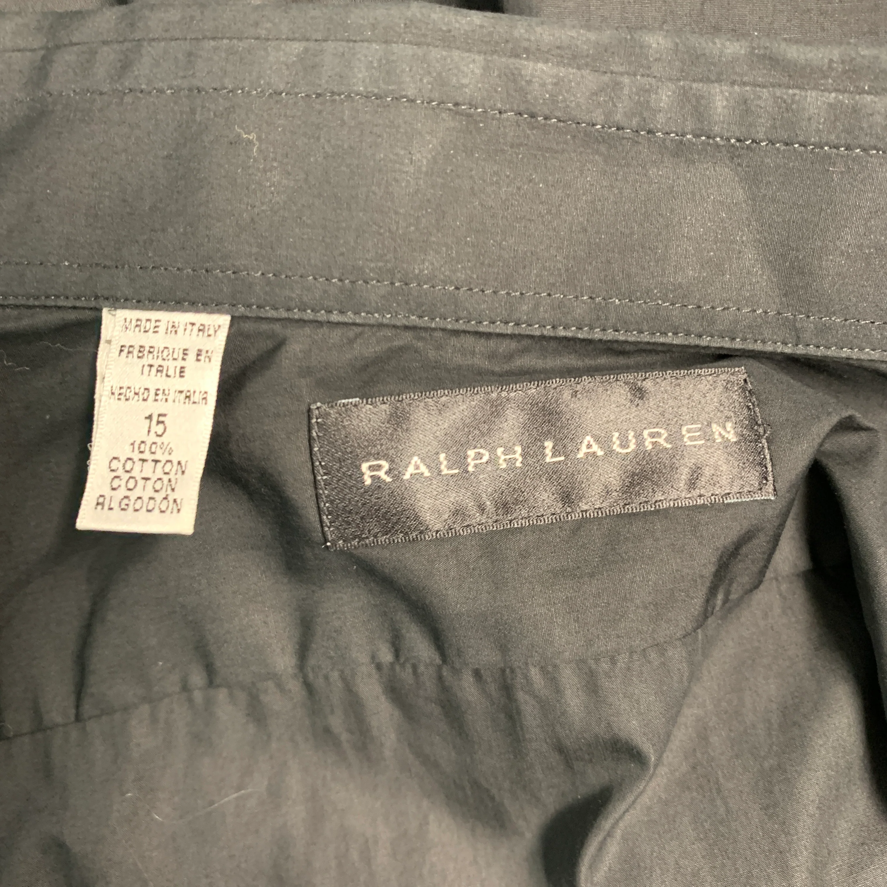 RALPH LAUREN Size S Black Cotton Button Up Long Sleeve Shirt - Image 4