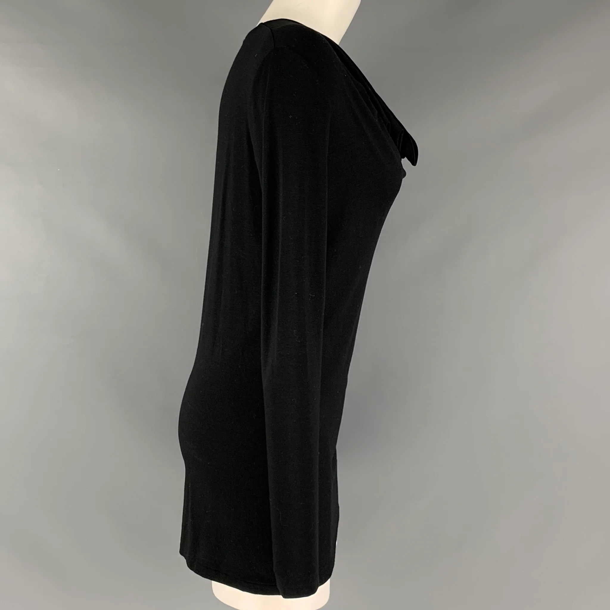 RALPH LAUREN Size S Black Viscose  Elastane Long Sleeve Pullover - Image 2
