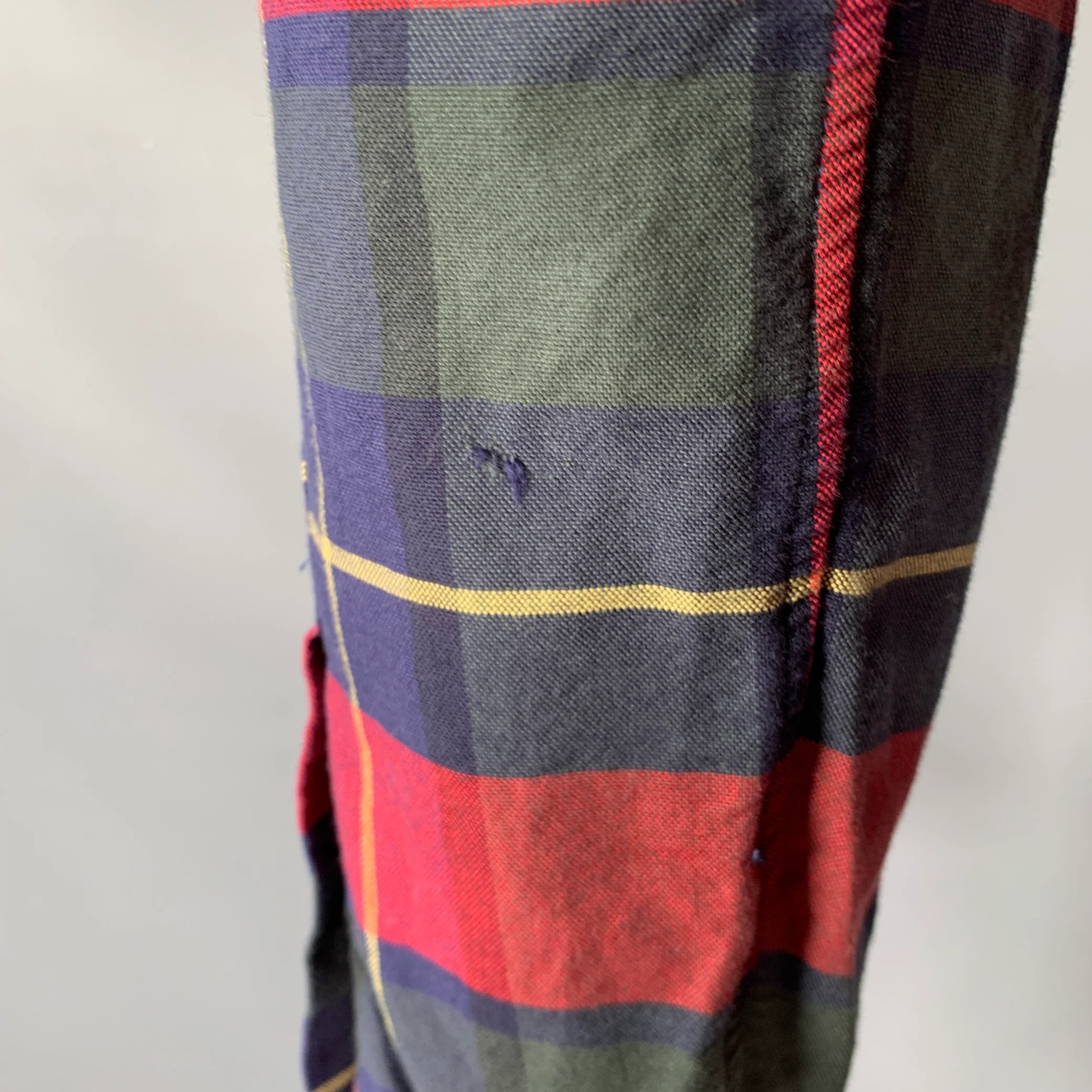 RALPH LAUREN Size S Red Blue Green Plaid Woven Button Down Long Sleeve Shirt - Image 5