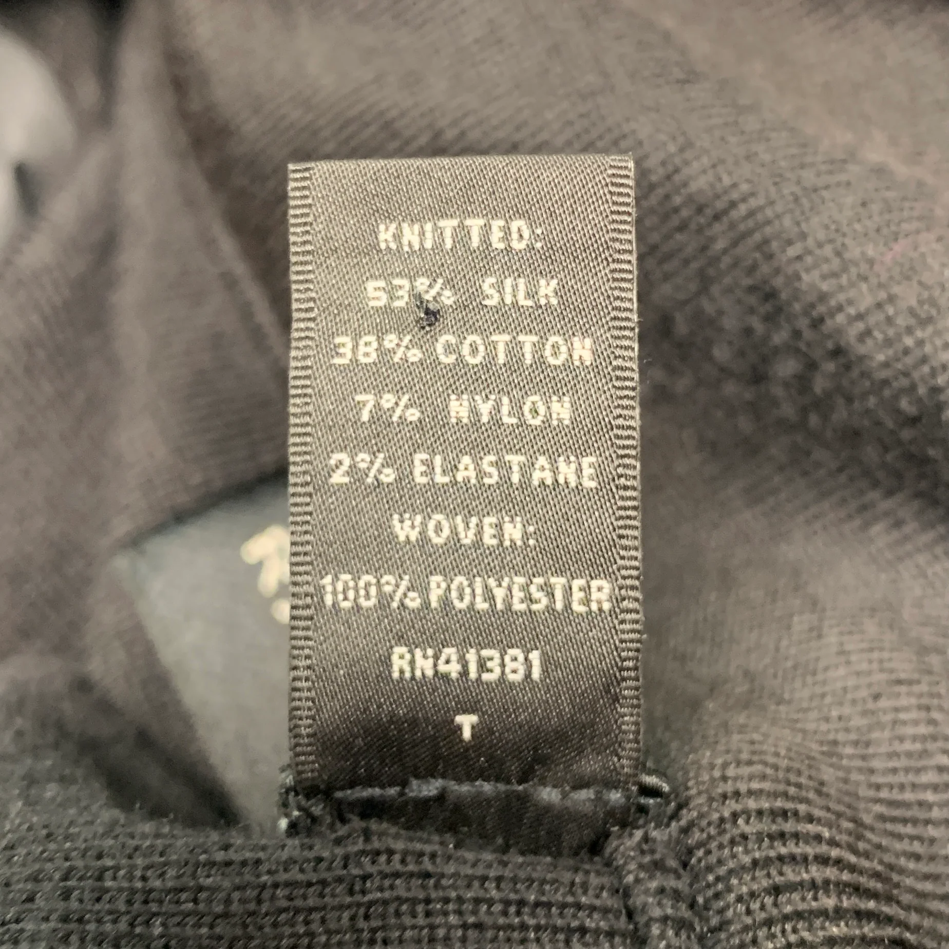 RALPH LAUREN Size XL Black Mixed Fabrics Silk Blend Half Zip Pullover - Image 6