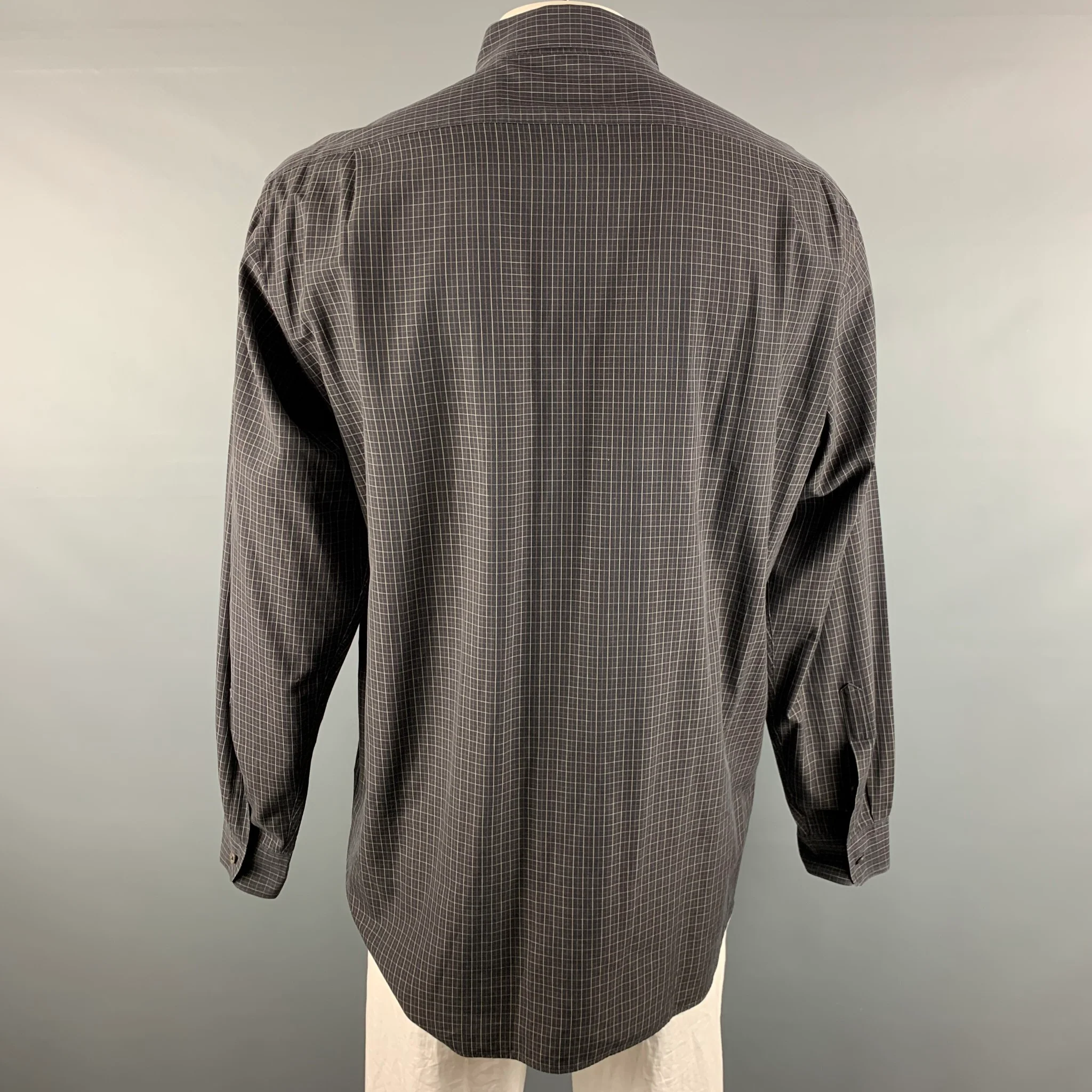 RALPH LAUREN Size XL Black Taupe Checkered Cotton One pocket Long Sleeve Shirt - Image 3