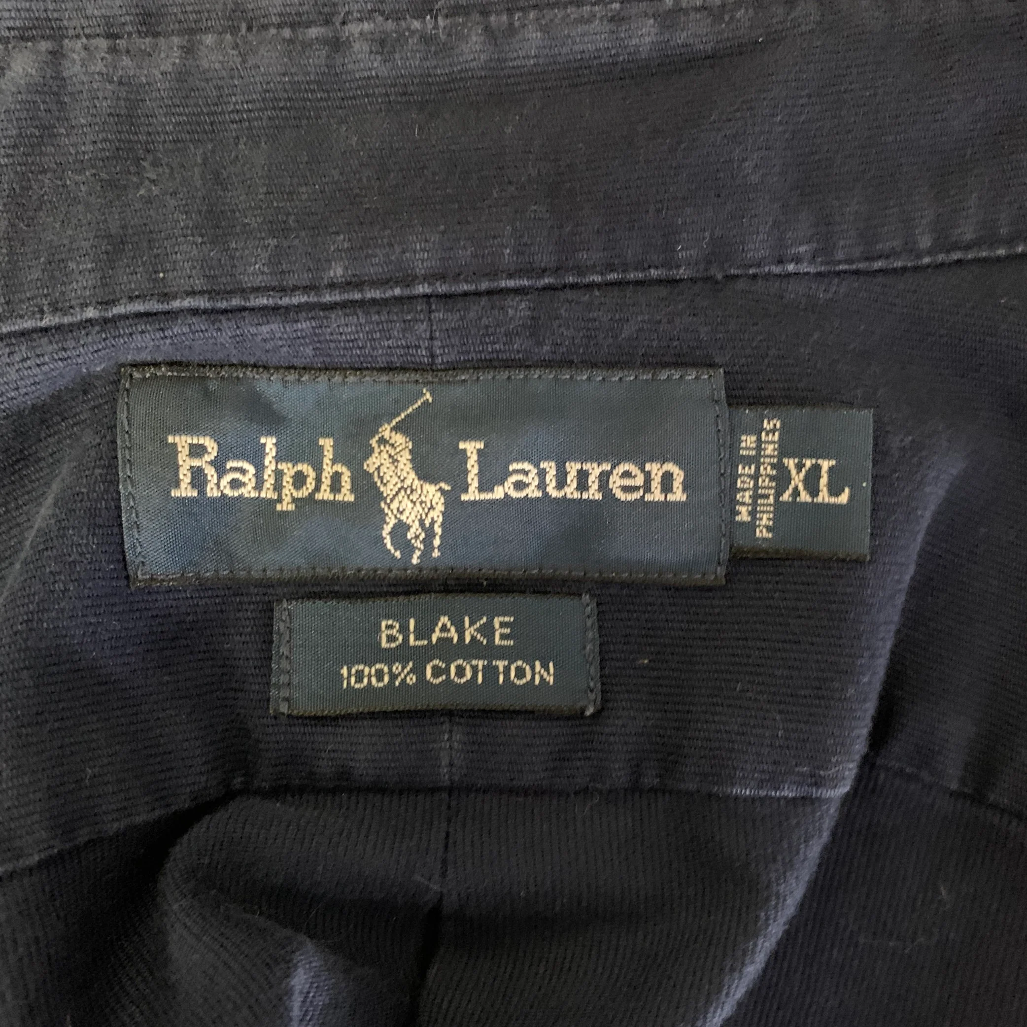 RALPH LAUREN Size XL Navy Cotton Long Sleeve Shirt - Image 5