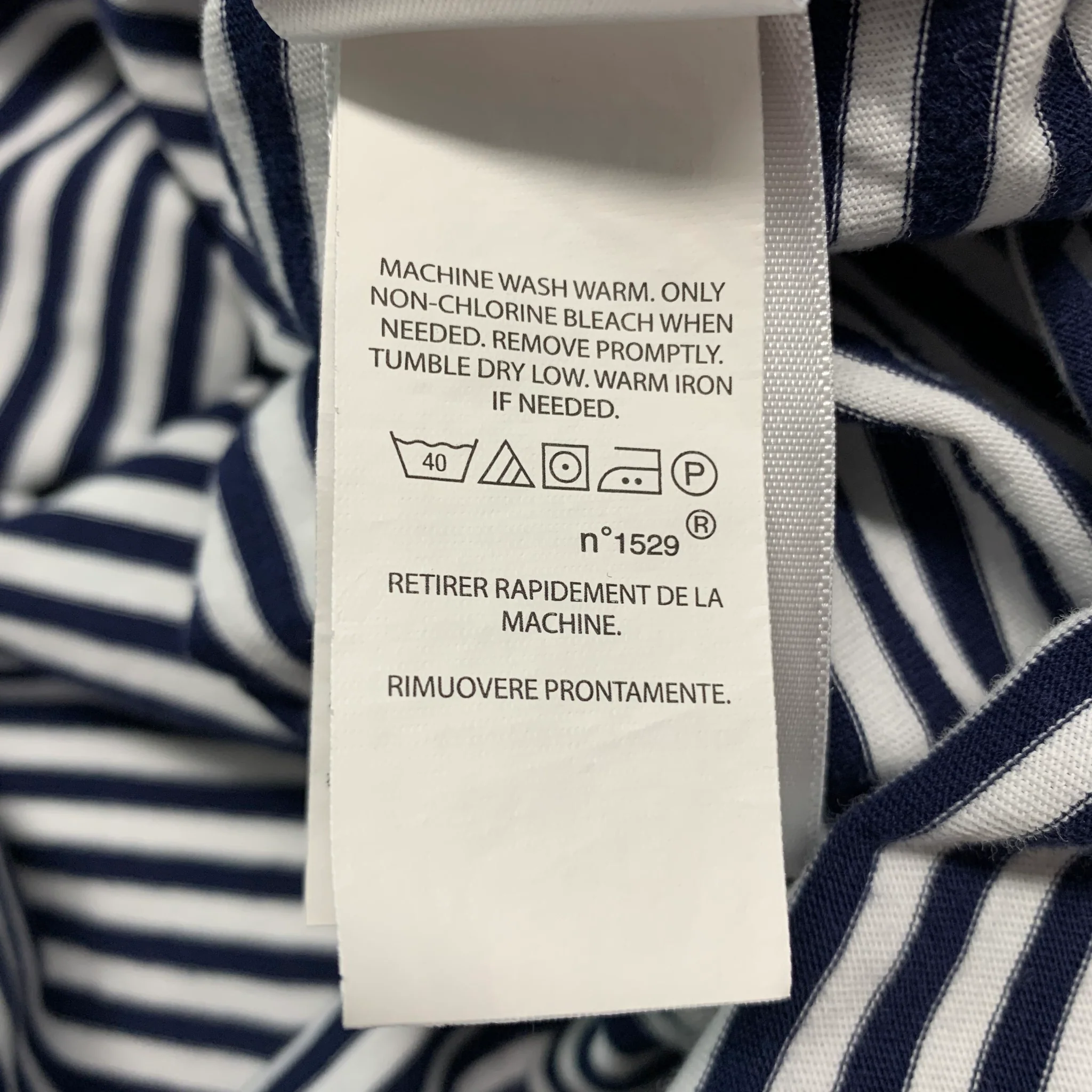 RALPH LAUREN Size XL Navy White Stripe Cotton Short Sleeve Polo - Image 8