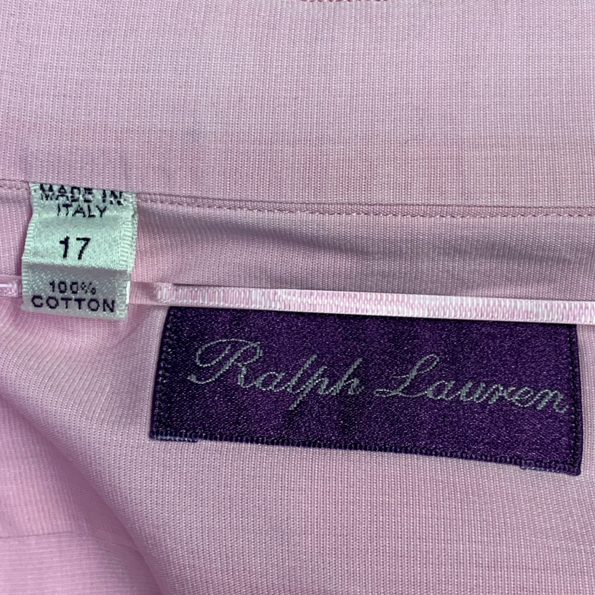 RALPH LAUREN Size XL Pink Cotton Spread Collar Long Sleeve Shirt - Image 5