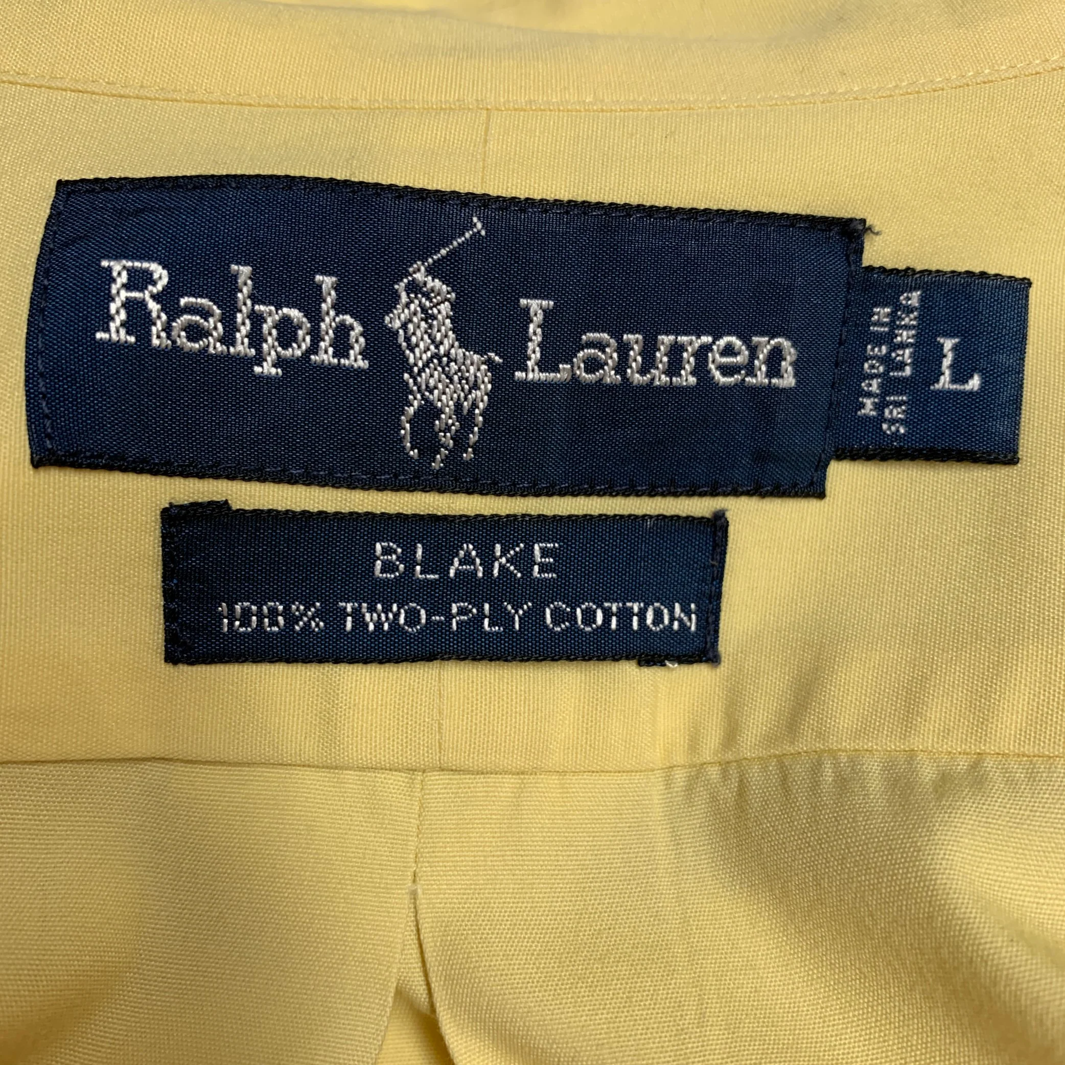 RALPH LAUREN Size XL Yellow Cotton Button Down Long Sleeve Shirt - Image 7
