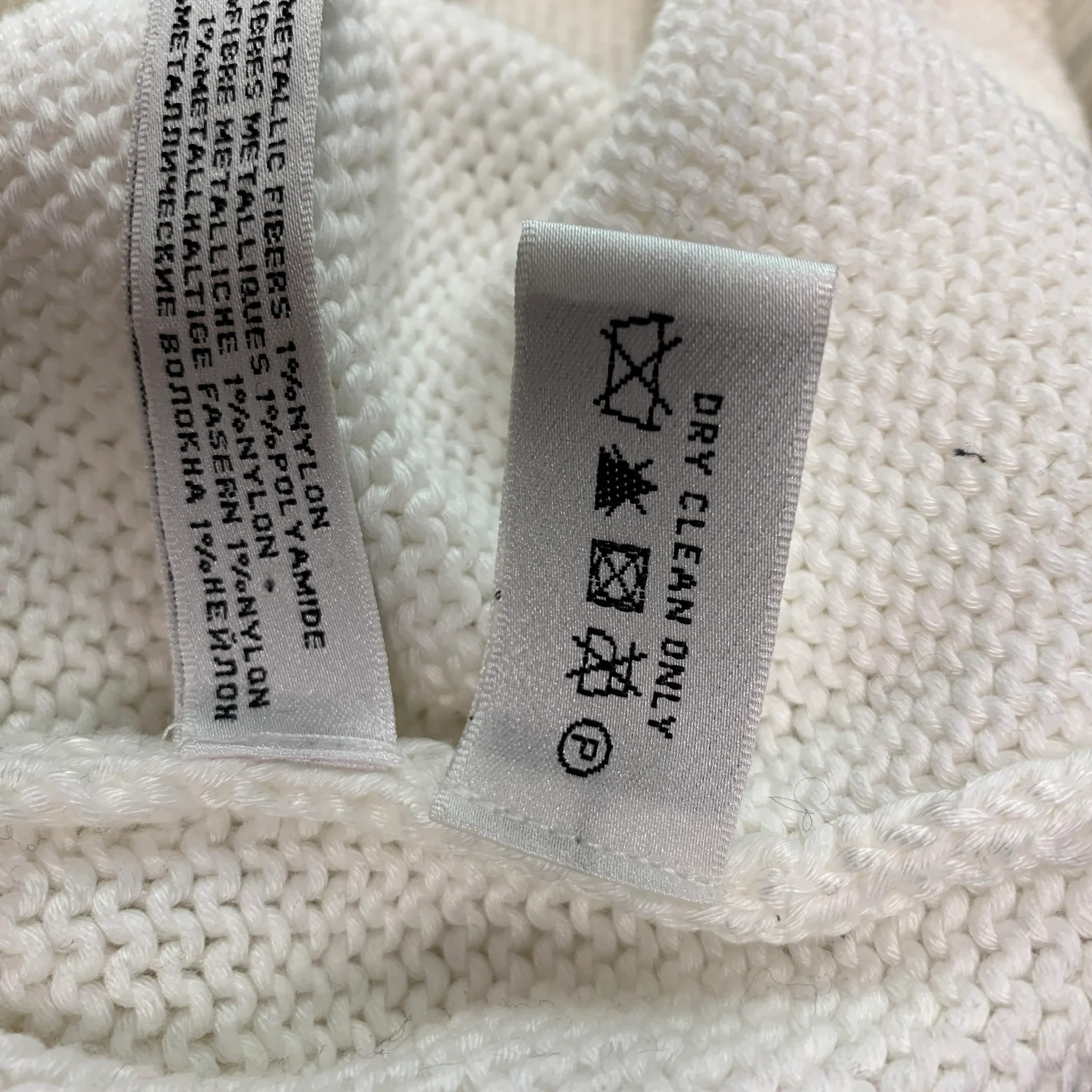 RALPH LAUREN Size XS Cream Gold Cotton Blend Color Block Sweater - Image 5