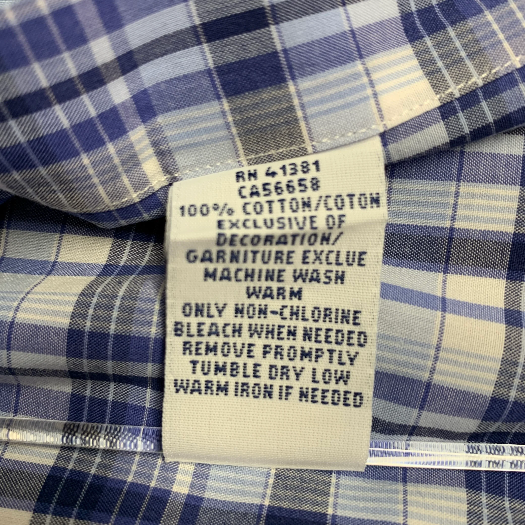 RALPH LAUREN Size XXL Blue Grey Plaid Cotton Button Down Long Sleeve Shirt - Image 5