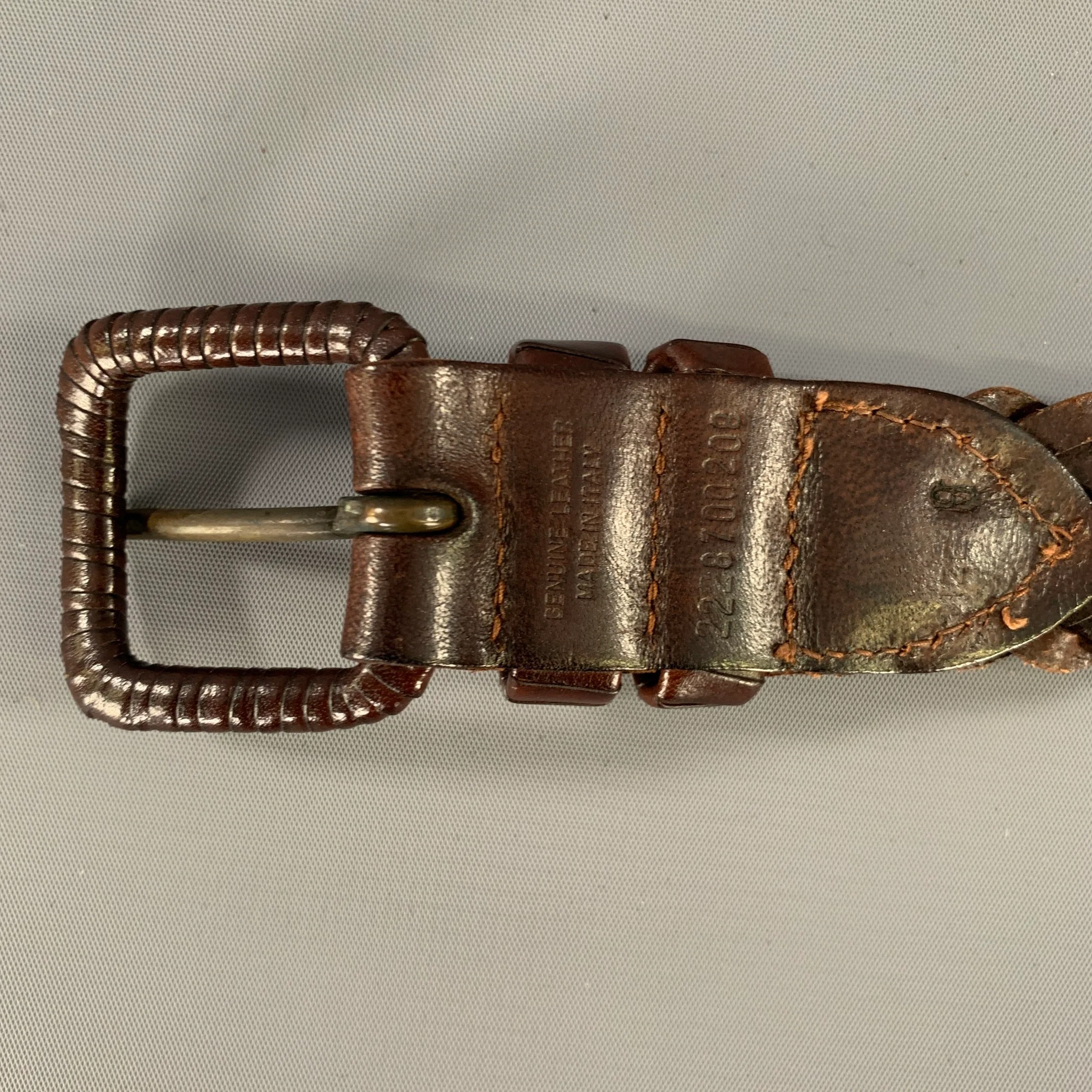 RALPH LAUREN Waist Size 0 Brown Woven Leather Belt - Image 7