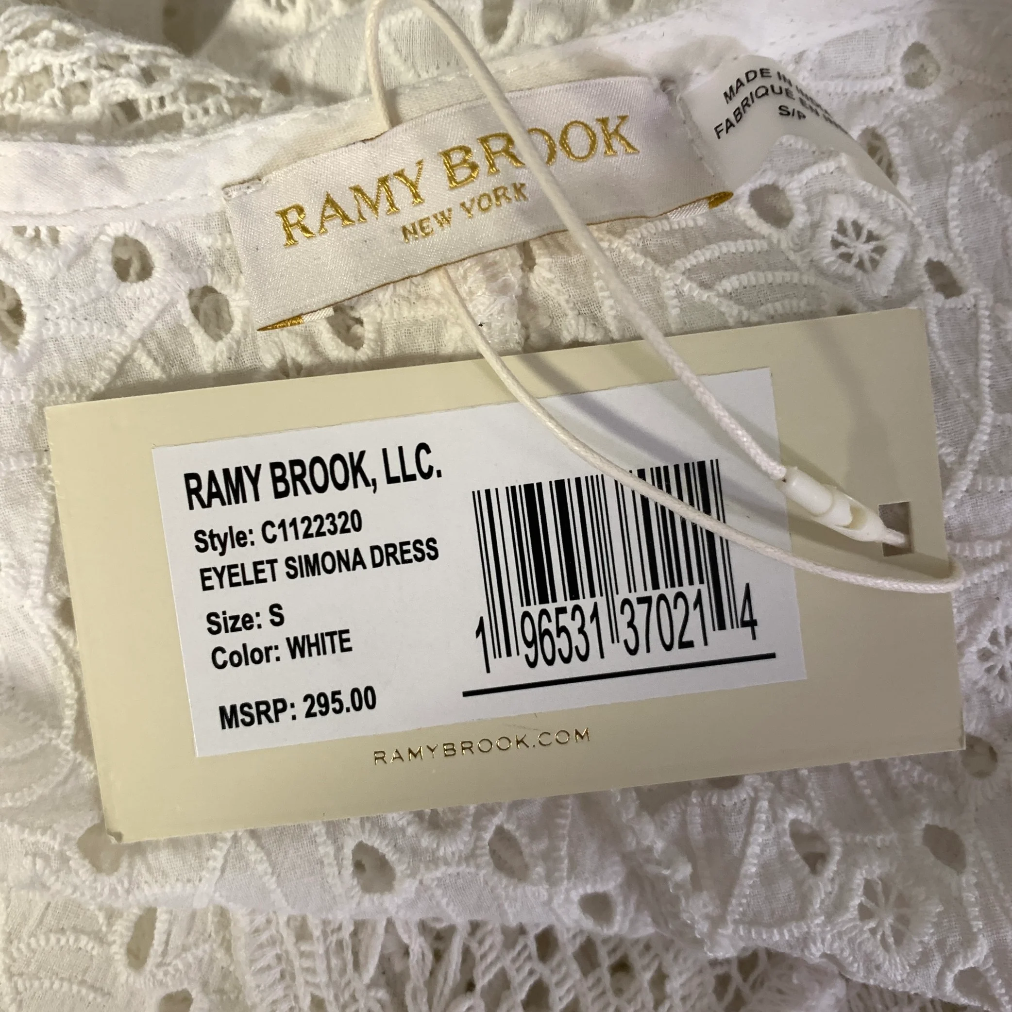RAMY BROOK Size S White Cotton Leafs Cardigan - Image 6