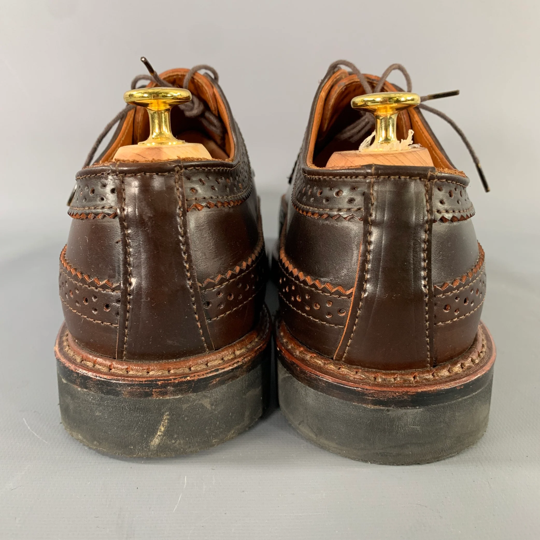 RANCOURT & CO. Size 9 Brown Leather Rubber Sole Lace Up Shoes - Image 3