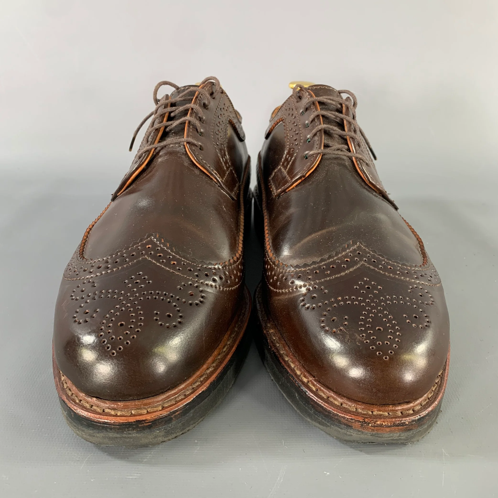 RANCOURT & CO. Size 9 Brown Leather Rubber Sole Lace Up Shoes - Image 4