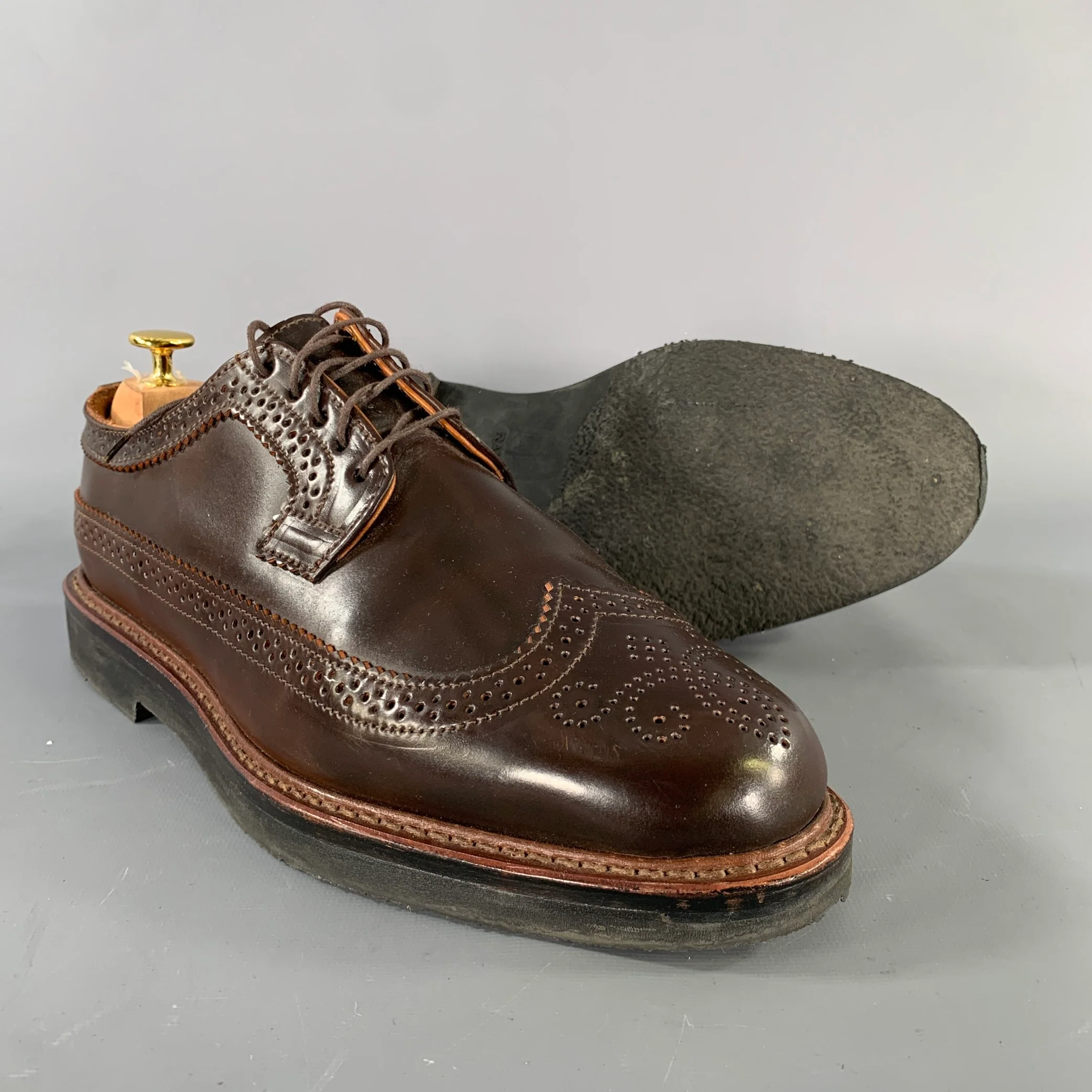 RANCOURT & CO. Size 9 Brown Leather Rubber Sole Lace Up Shoes - Image 5