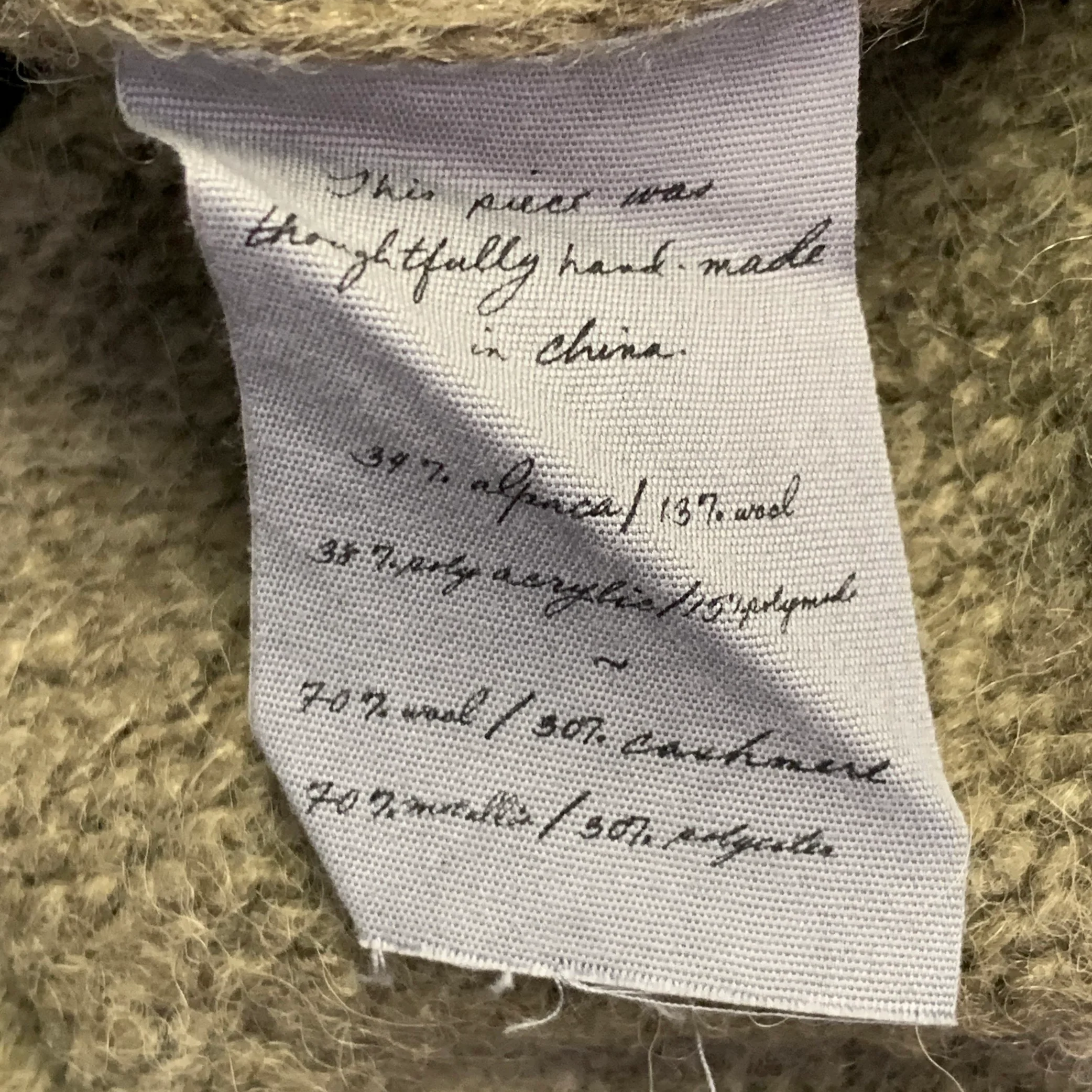 RAQUEL ALLEGRA Size 2 Green White Yellow Alpaca Blend Knit Eye Chain Sweater - Image 7