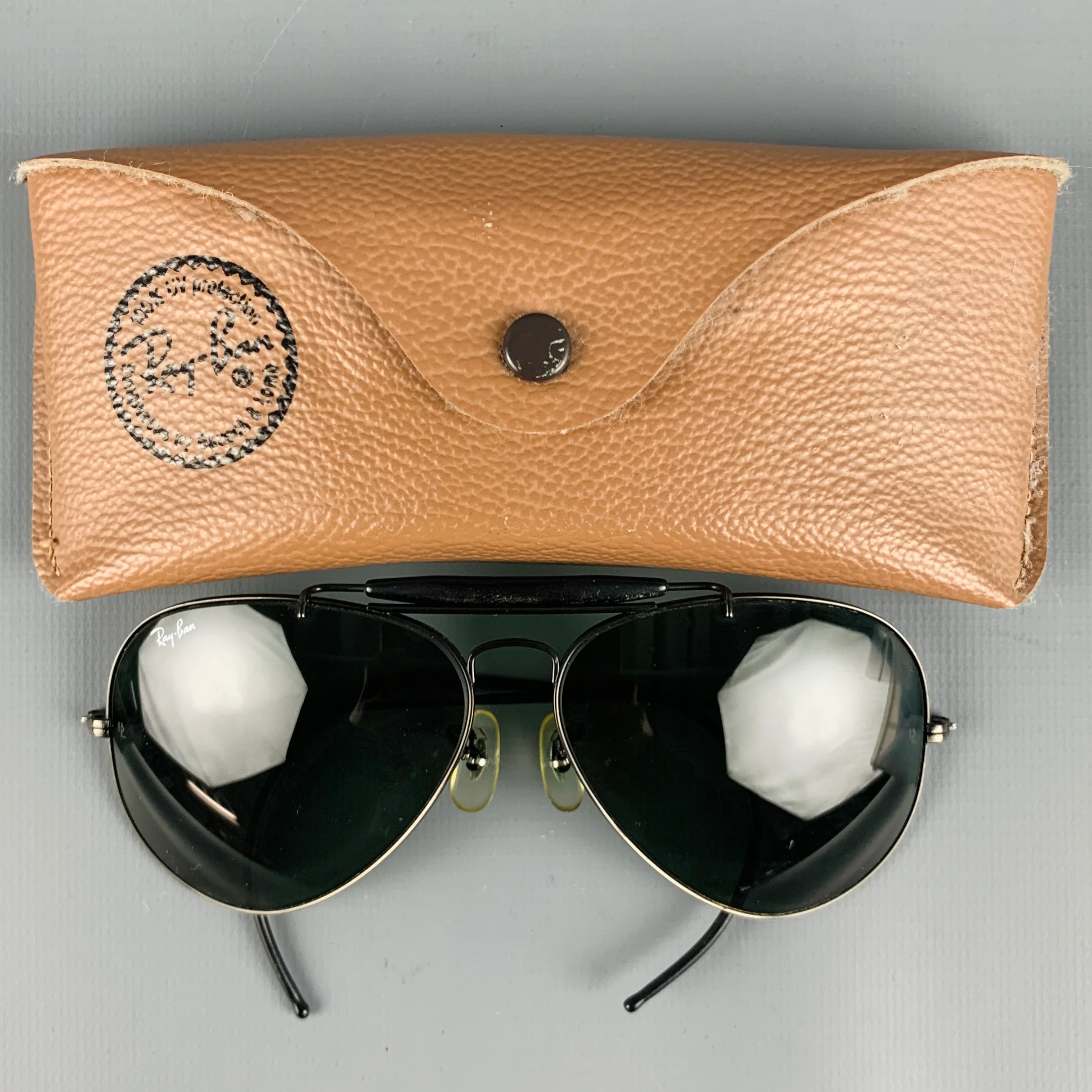 RAY-BAN Black Metallic Aviator Sunglasses - Image 8