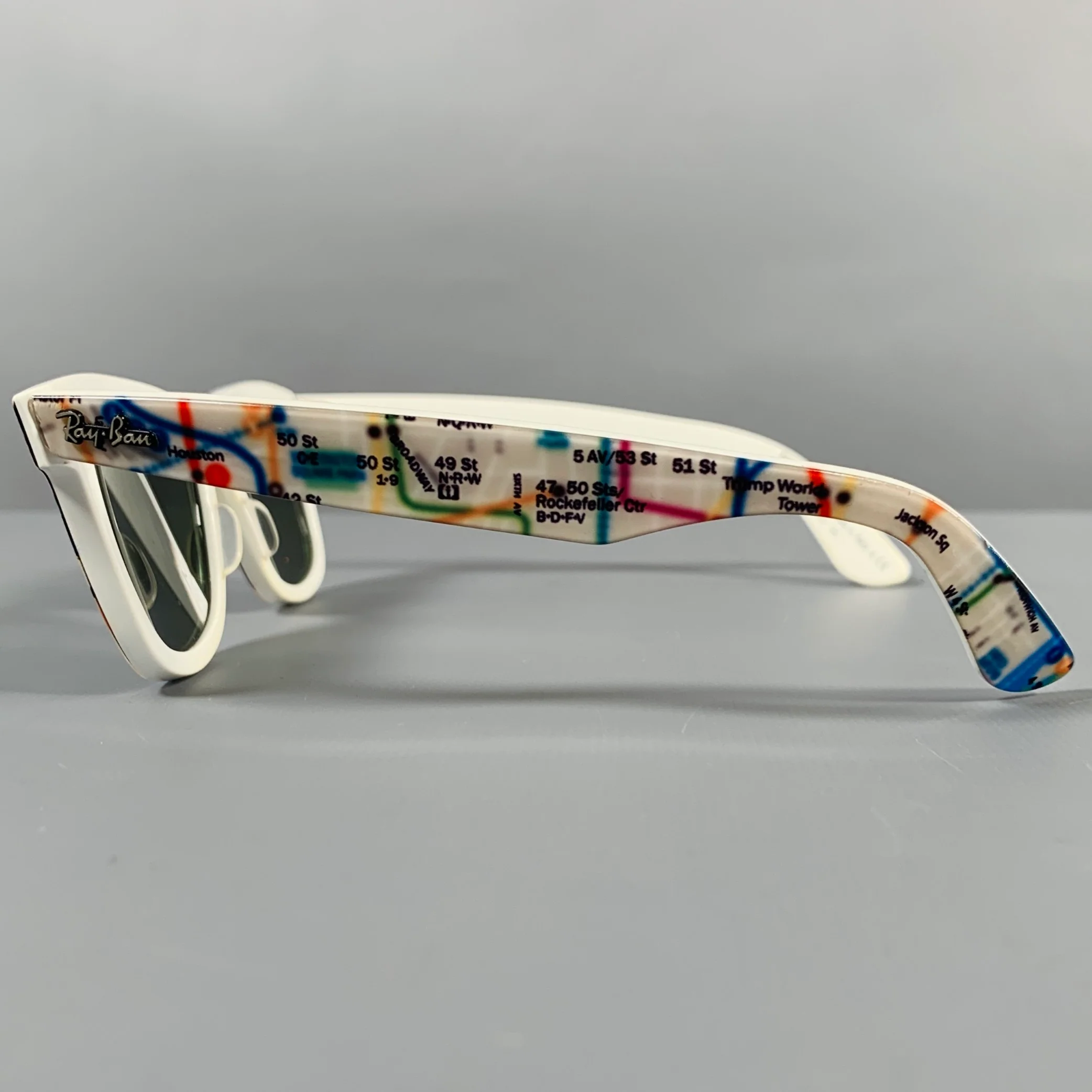 RAY-BAN Multi Color Limited Edition -Wayfarer- NYC Map Print Acetate Sunglasses - Image 4