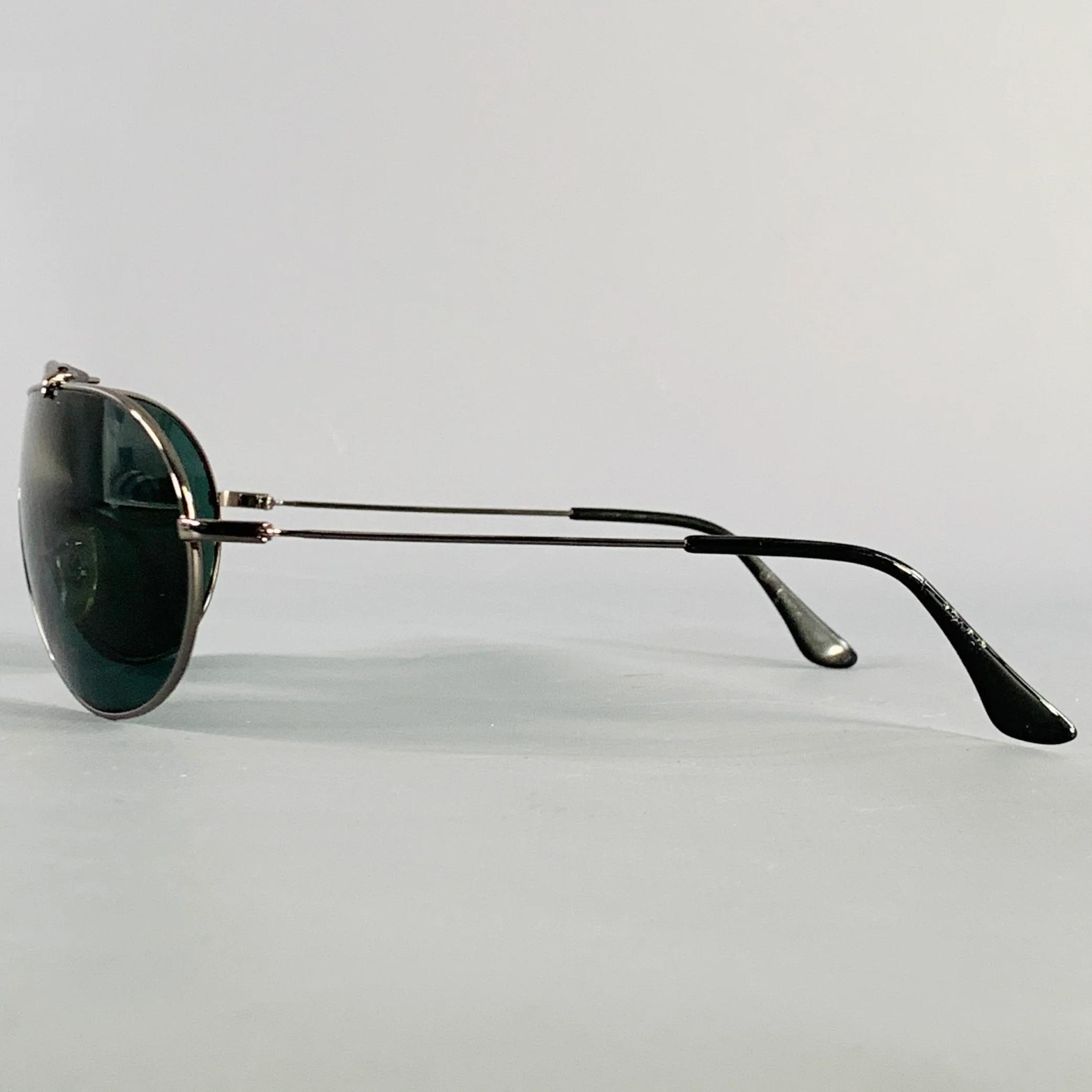 RAY-BAN Silver Metal Shield Teardrop Sunglasses - Image 4