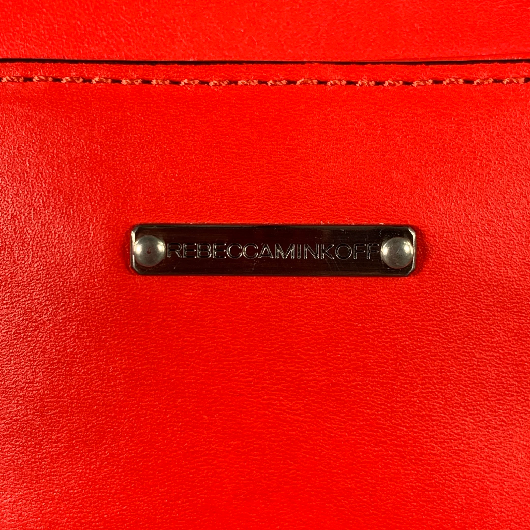 REBECCA MINKOFF Red Leather Cross Body Flap Handbag - Image 4