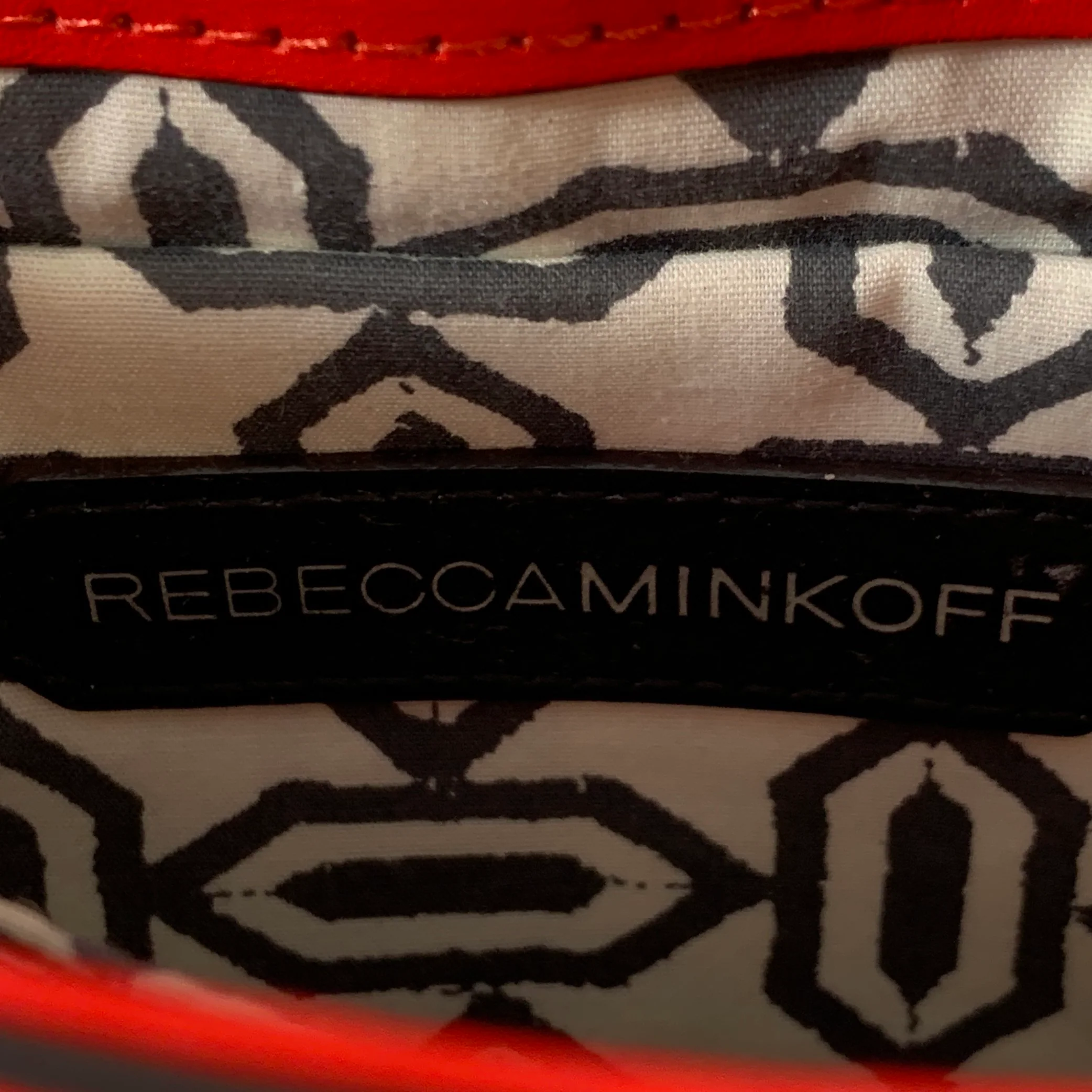 REBECCA MINKOFF Red Leather Cross Body Flap Handbag - Image 7