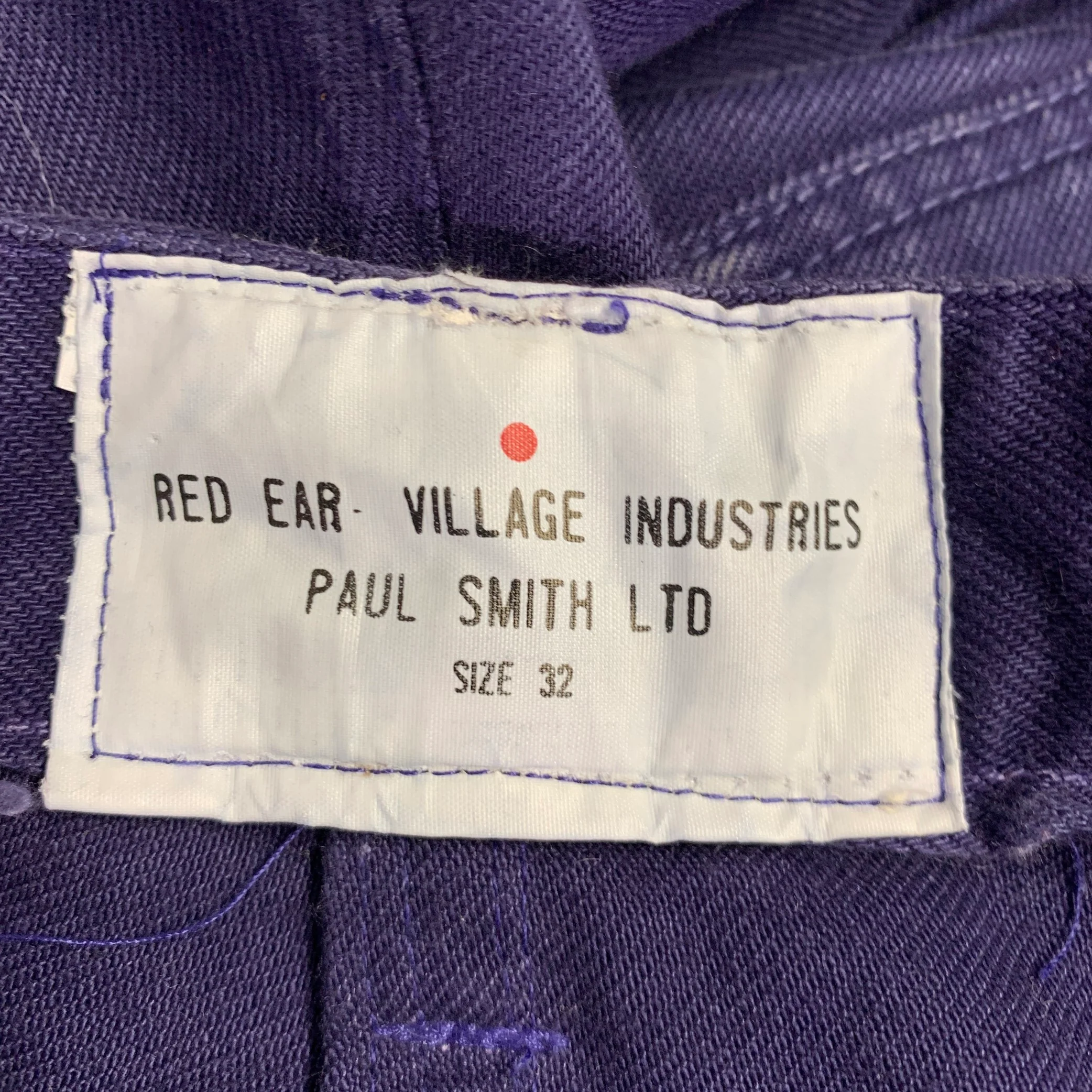 RED EAR VILLAGE INDUSTRIES by Paul Smith Size 32 Blue Cotton Denim Jeans - Image 5