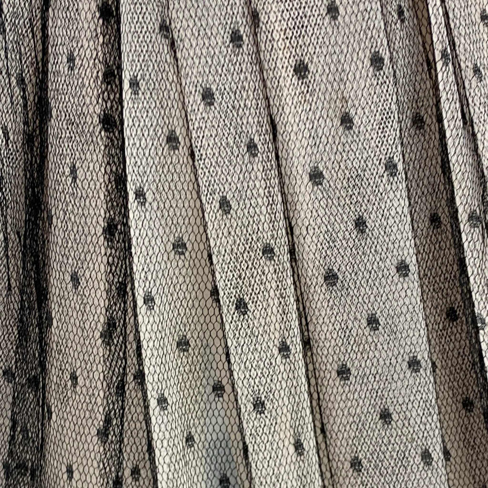 RED VALENTINO Size 4 Black Nude Mesh Polka Dot Pleated Skirt - Image 2