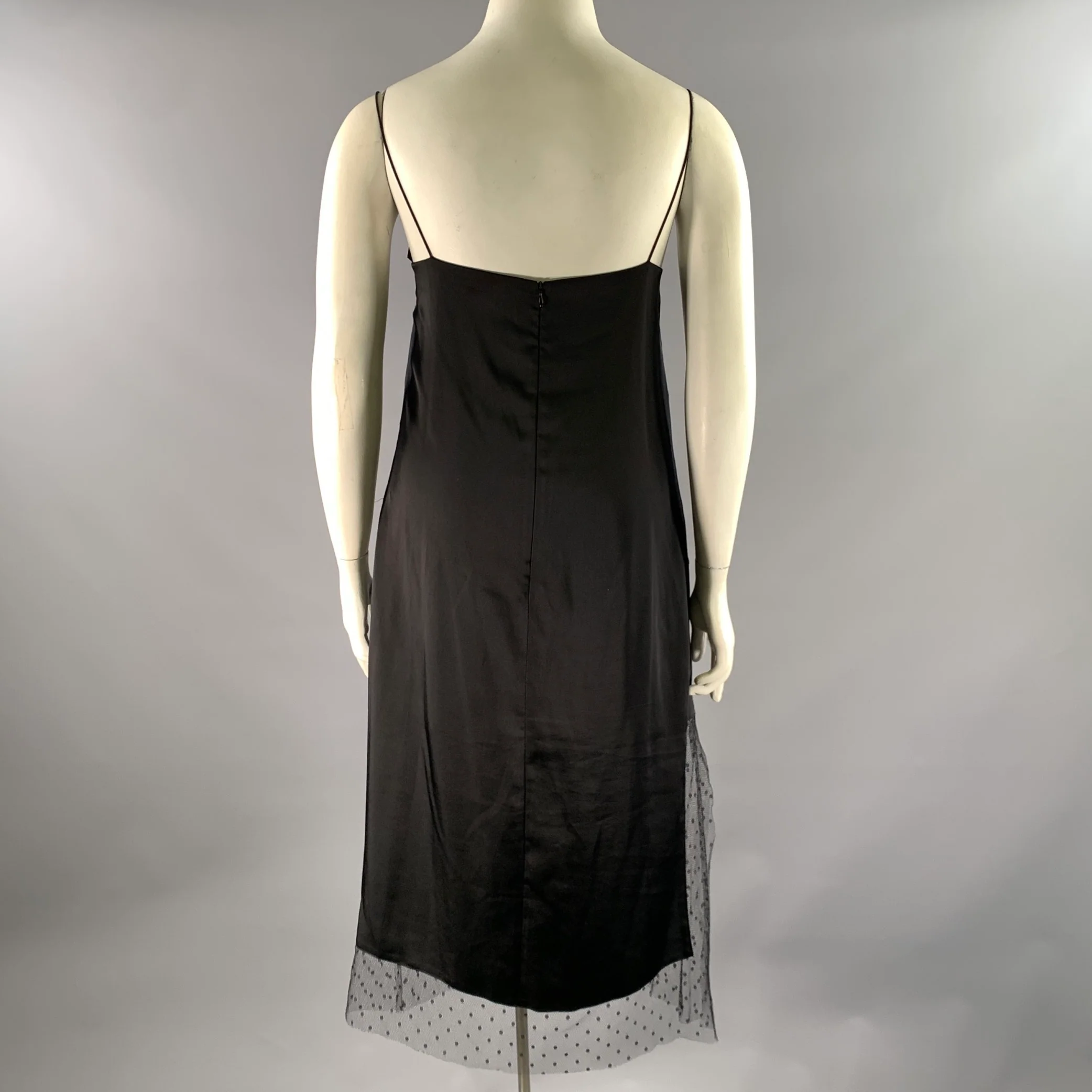 RED VALENTINO Size 6 Black Polyester Slip Knee-Length Cocktail Dress - Image 4