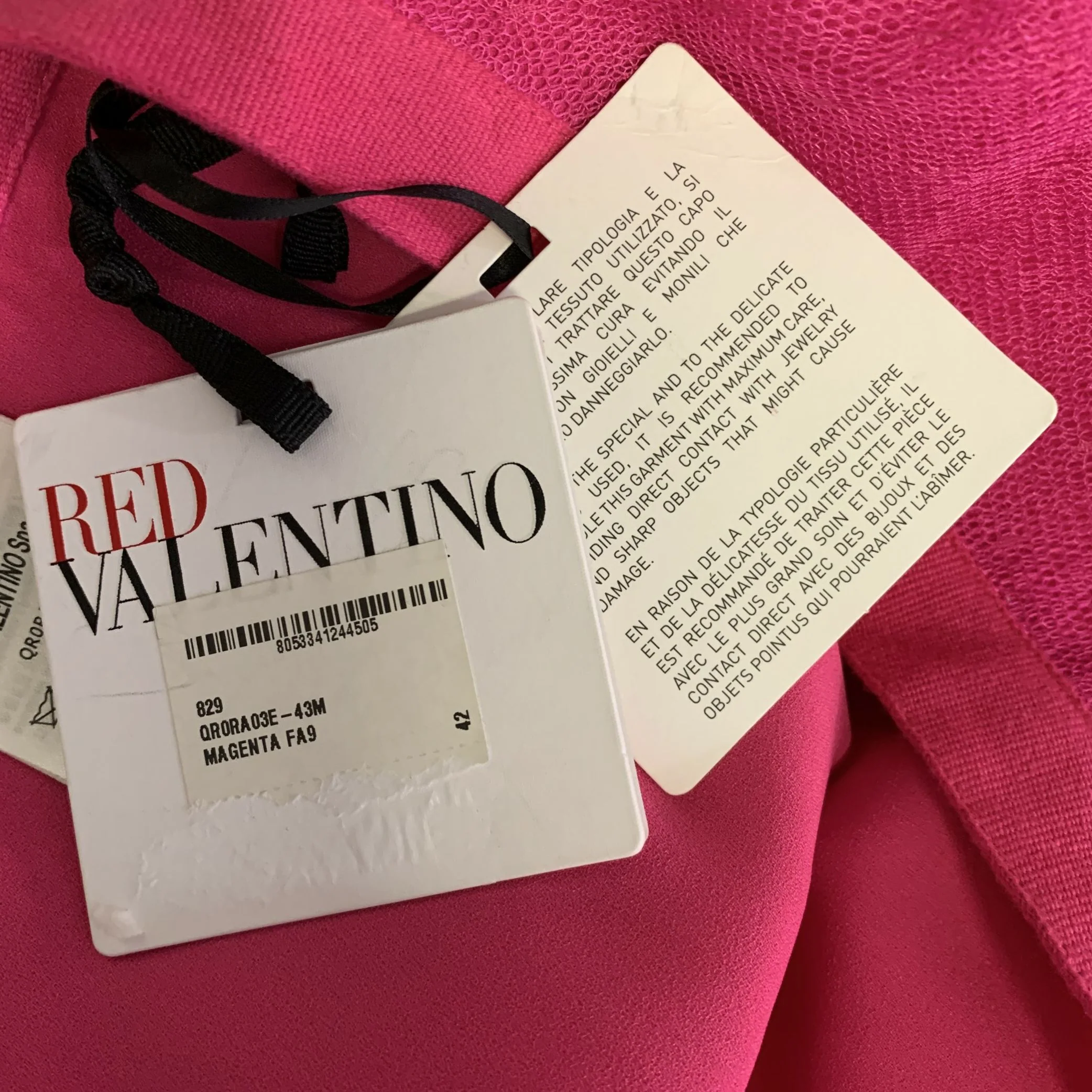 RED VALENTINO Size 6 Pink Polyamide Ruffled A-Line Skirt - Image 4