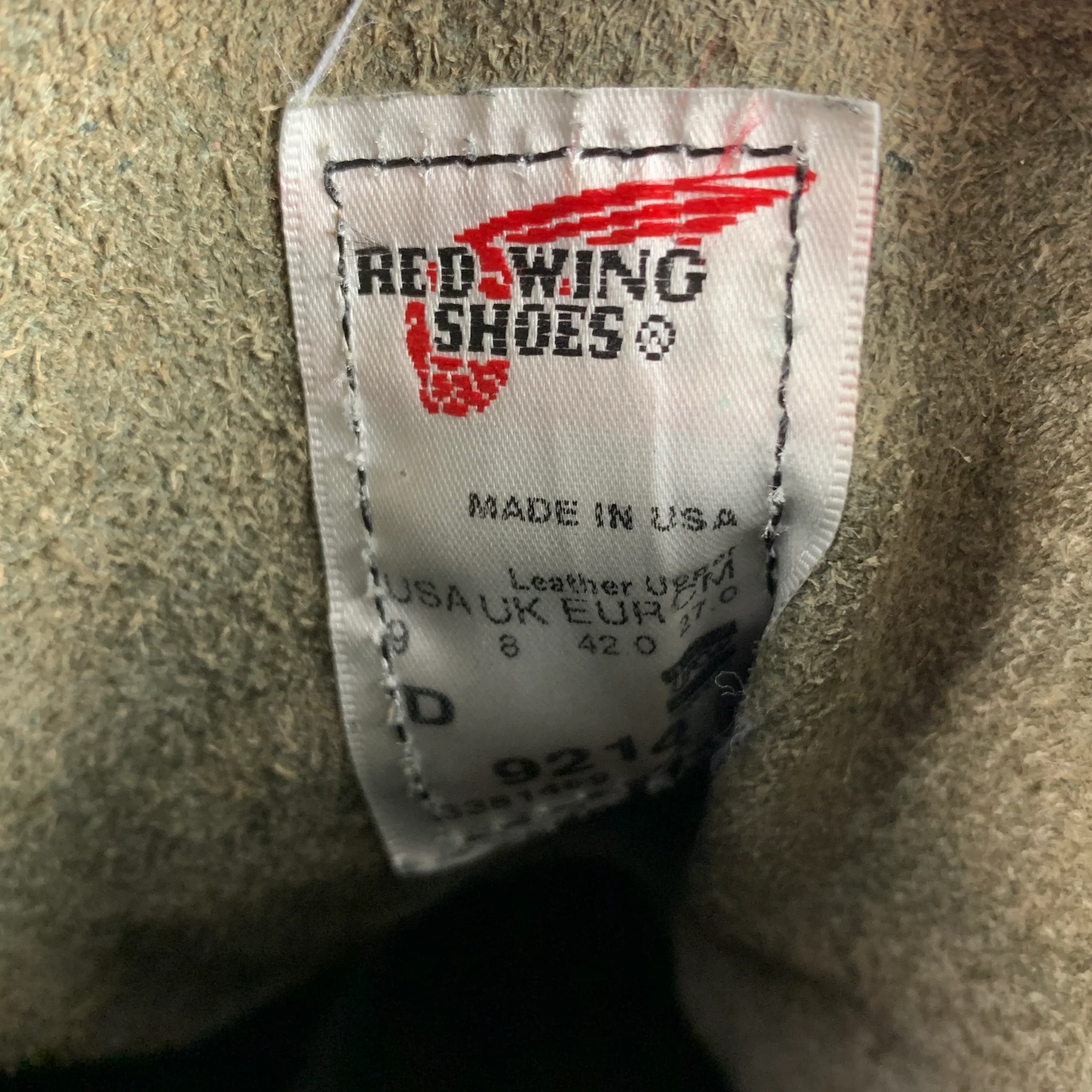 RED WING Size 9 Black Contrast Stitch Leather Boots - Image 6