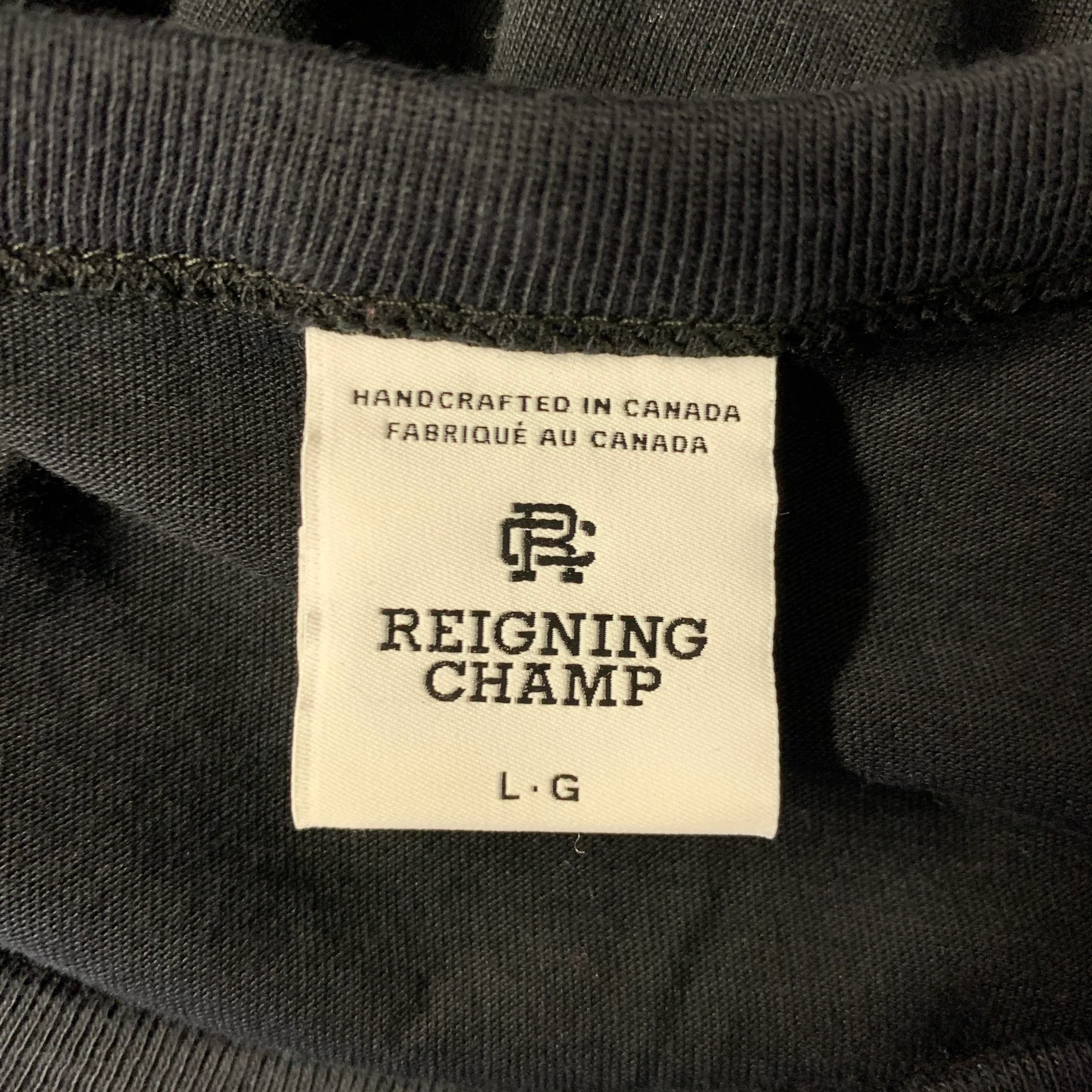 REIGNING CHAMP Size L Black White Graphic Cotton T-shirt - Image 5