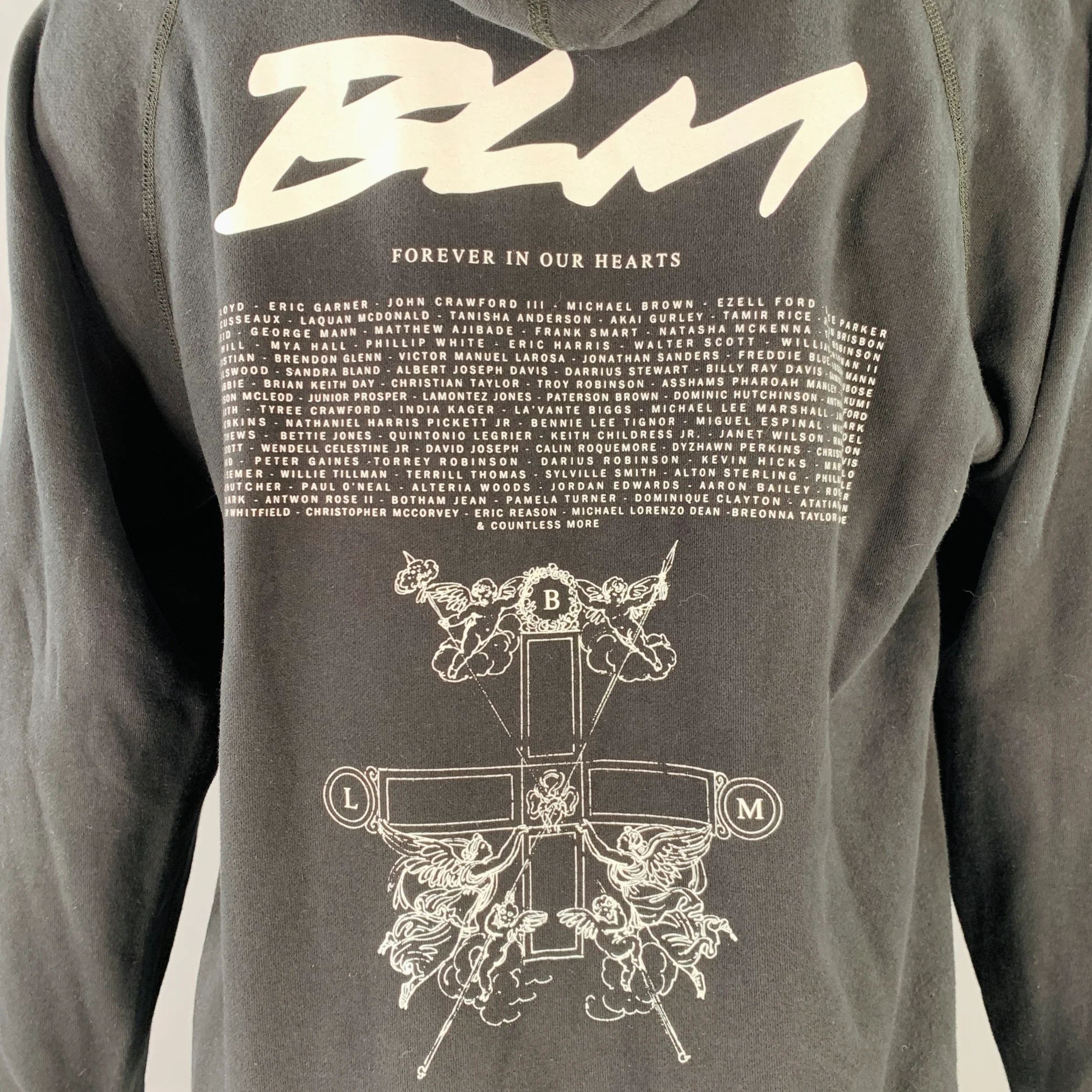 REIGNING CHAMP Size M Black White Logo Cotton Hooded Sweatshirt - Image 4