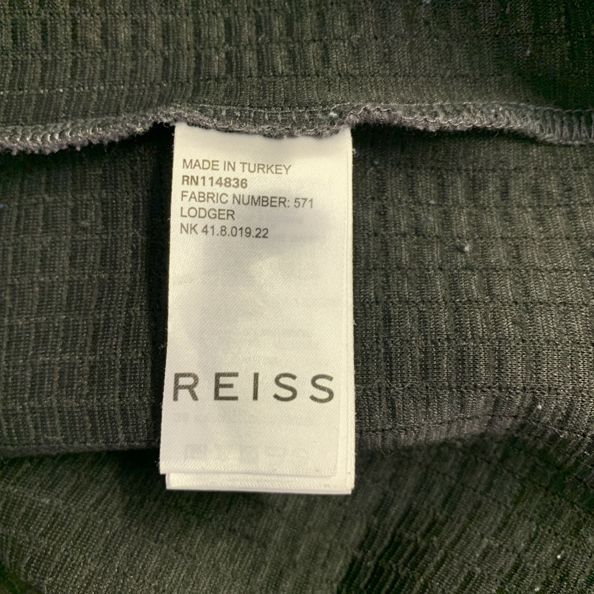 REISS Size M Green Charcoal Quilted Polyester Blend Crew-Neck Pullover - Image 5