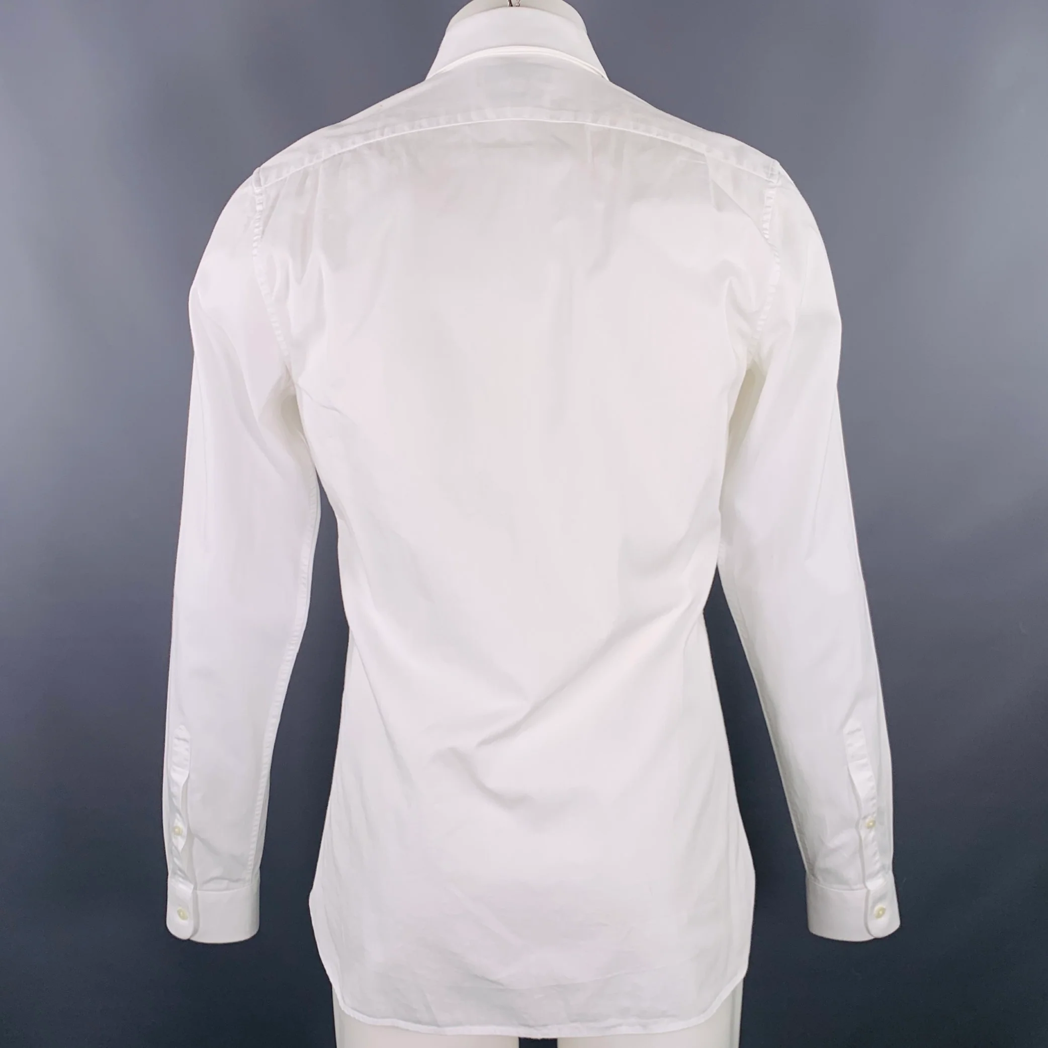 REISS Size M White Slim Fit Long Sleeve Shirt - Image 3