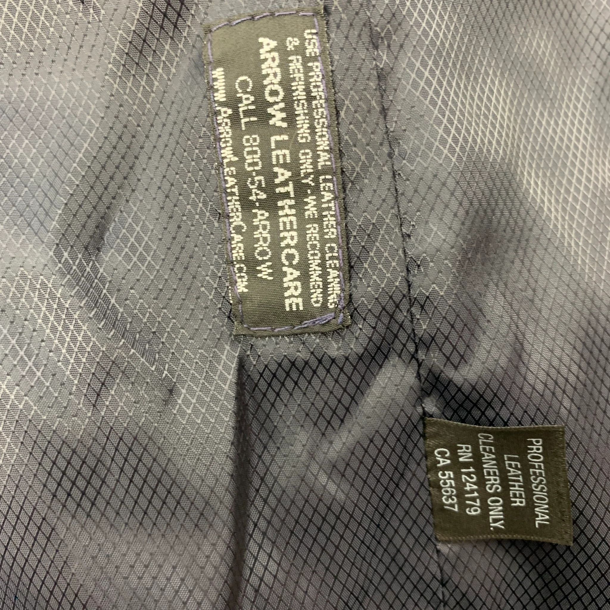 REMY Size 42 Navy Tan Leather Zip Up Jacket - Image 5