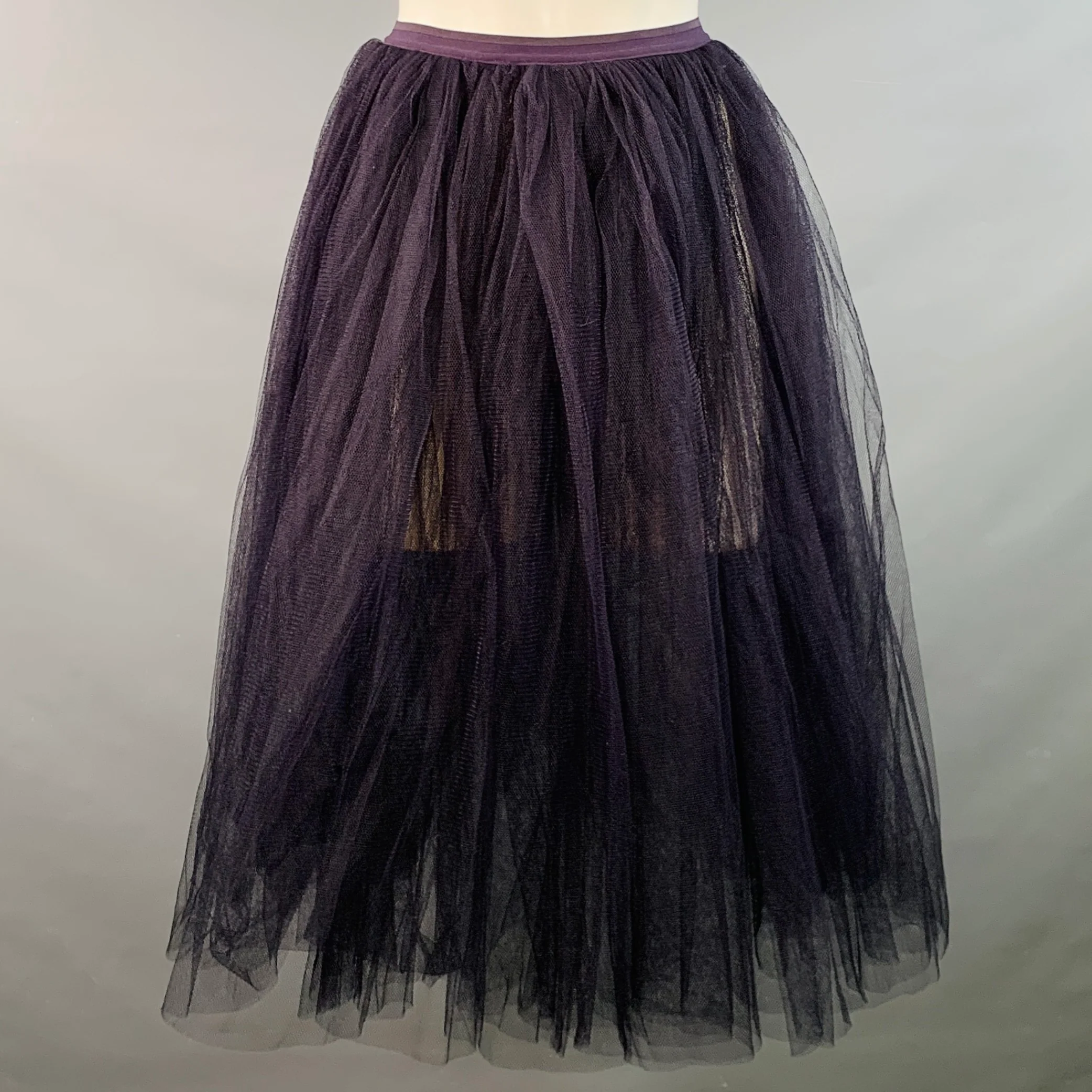 REPETTO Size XS/S Purple Tulle Ballerina Elastic Waistband Midi Skirt