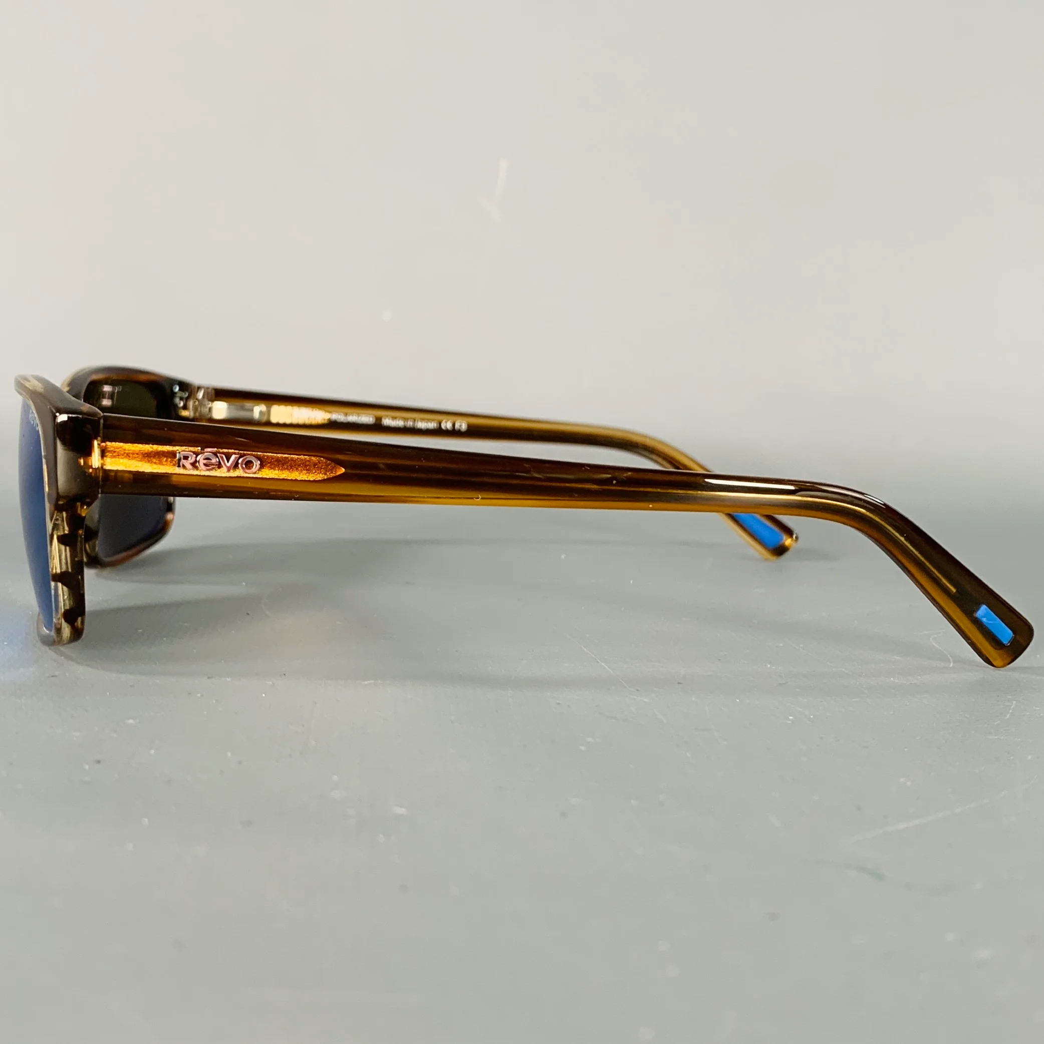 REVO Finley G Brown Blue Acetate Polarized Sunglasses - Image 4