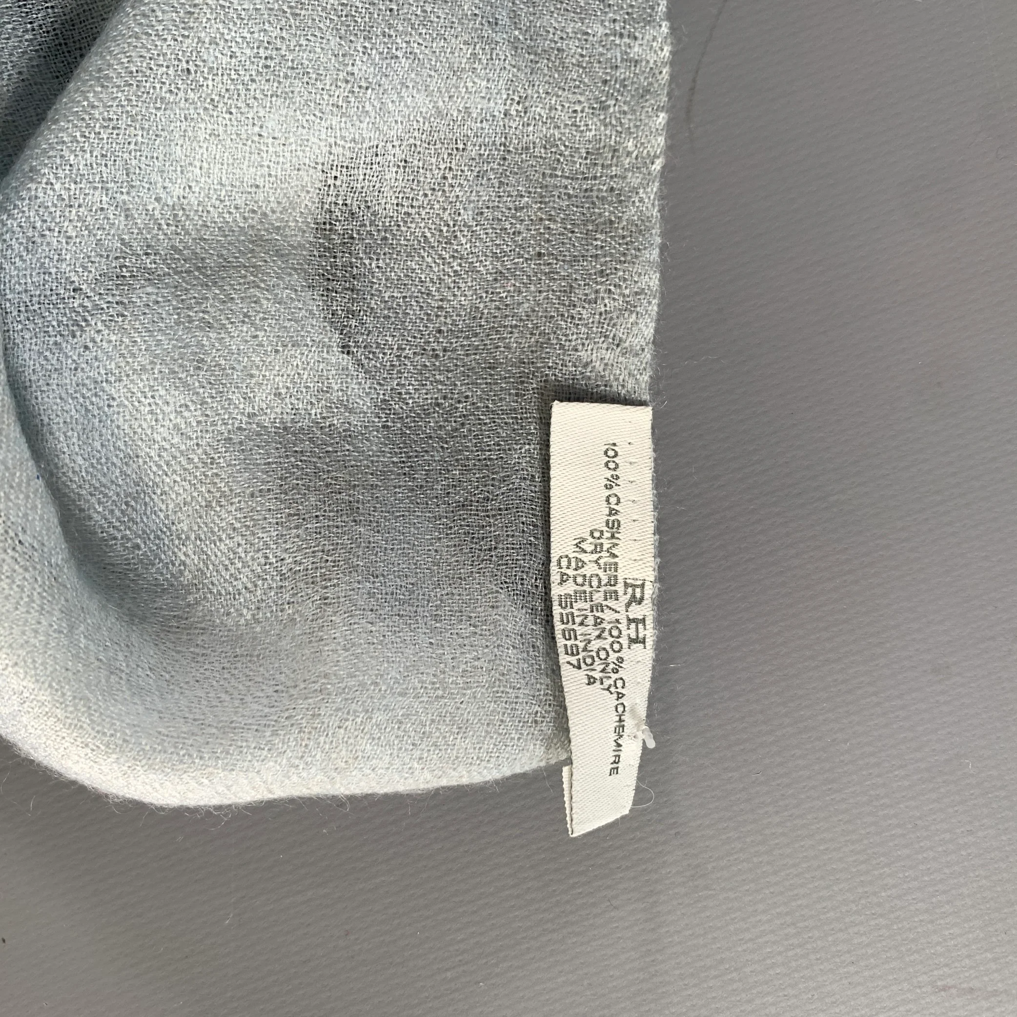 RH Blue Solid Cashmere Scarves - Image 2
