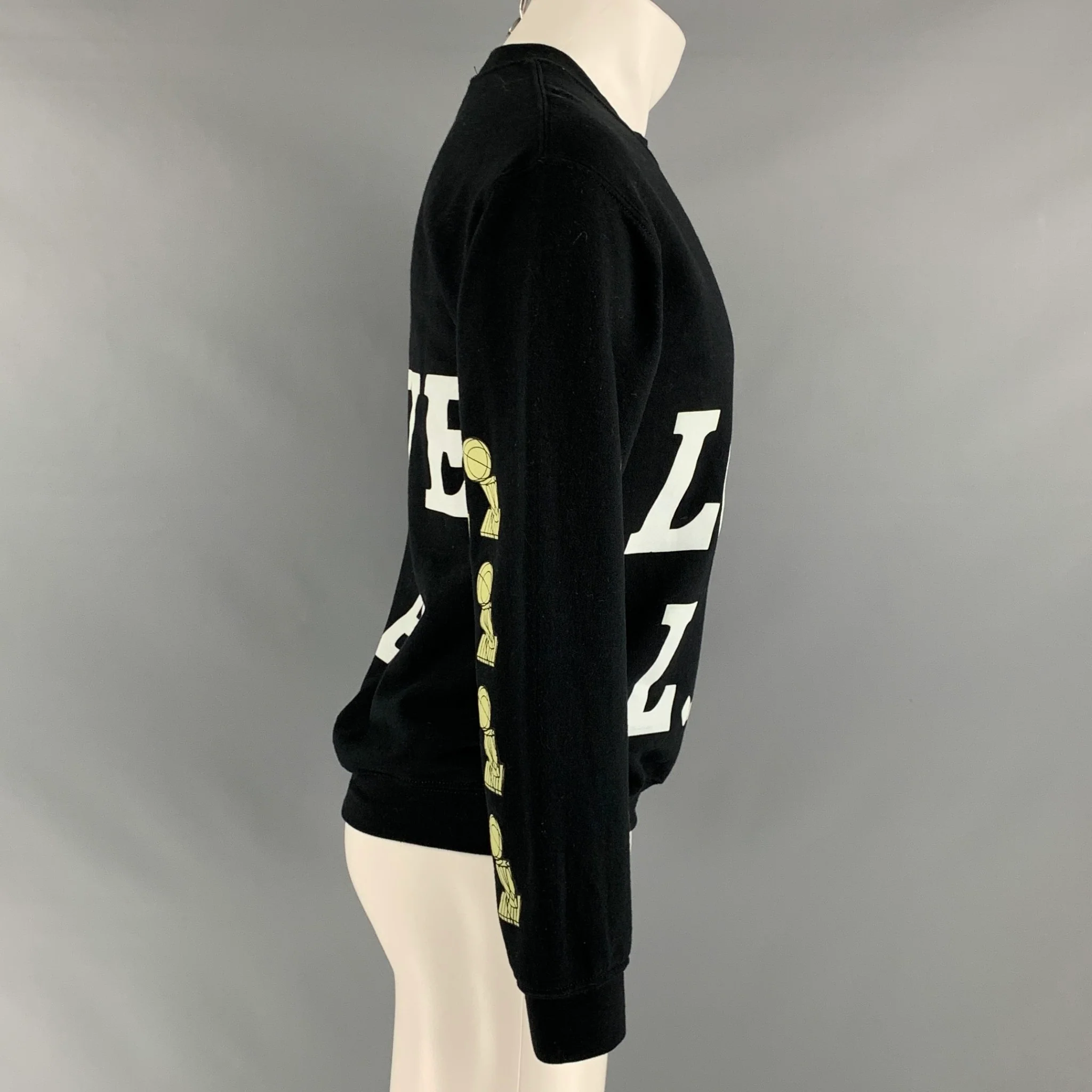 RHUDE Size XS Black White Graphic Cotton Crew-Neck Sweatshirt - Image 2