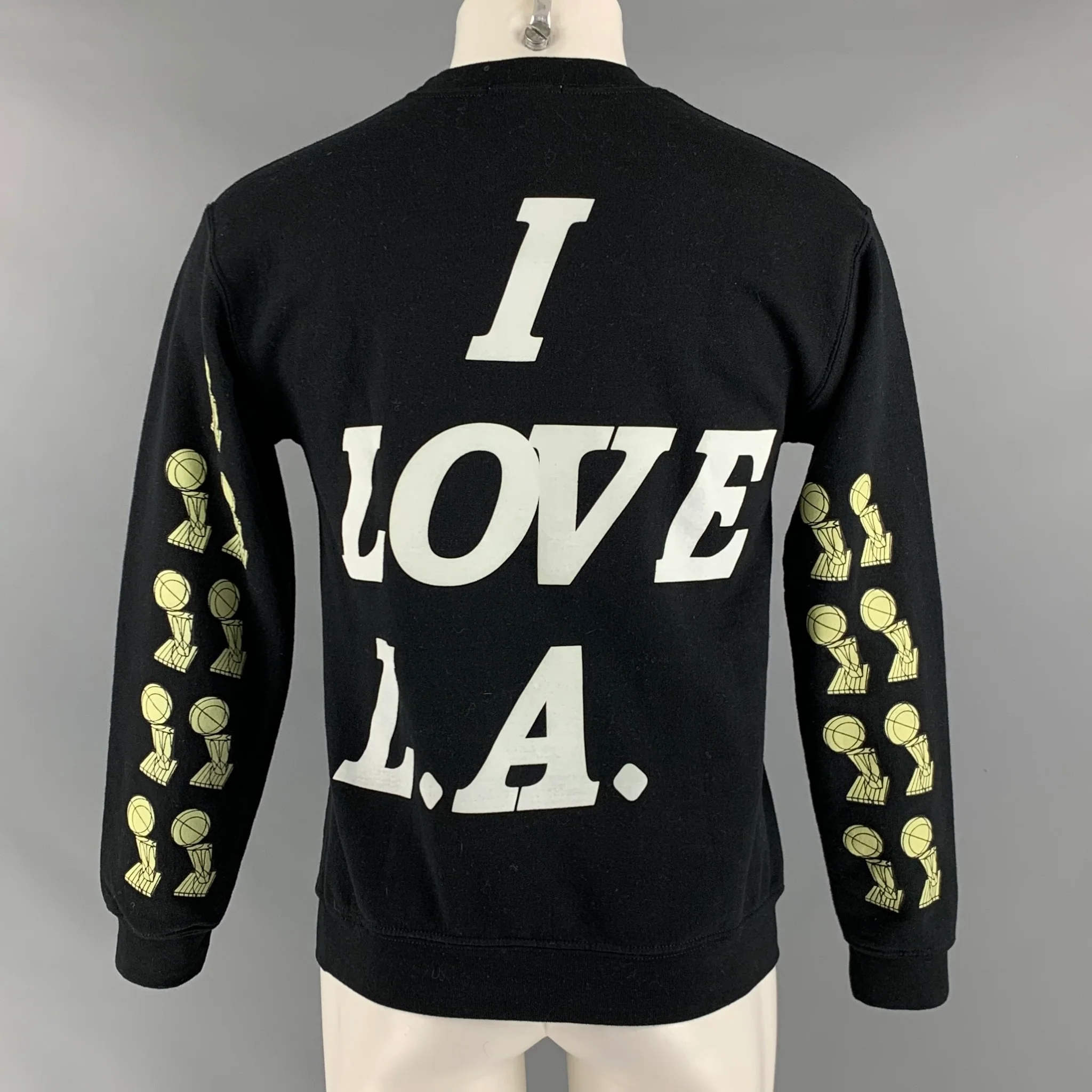 RHUDE Size XS Black White Graphic Cotton Crew-Neck Sweatshirt - Image 3