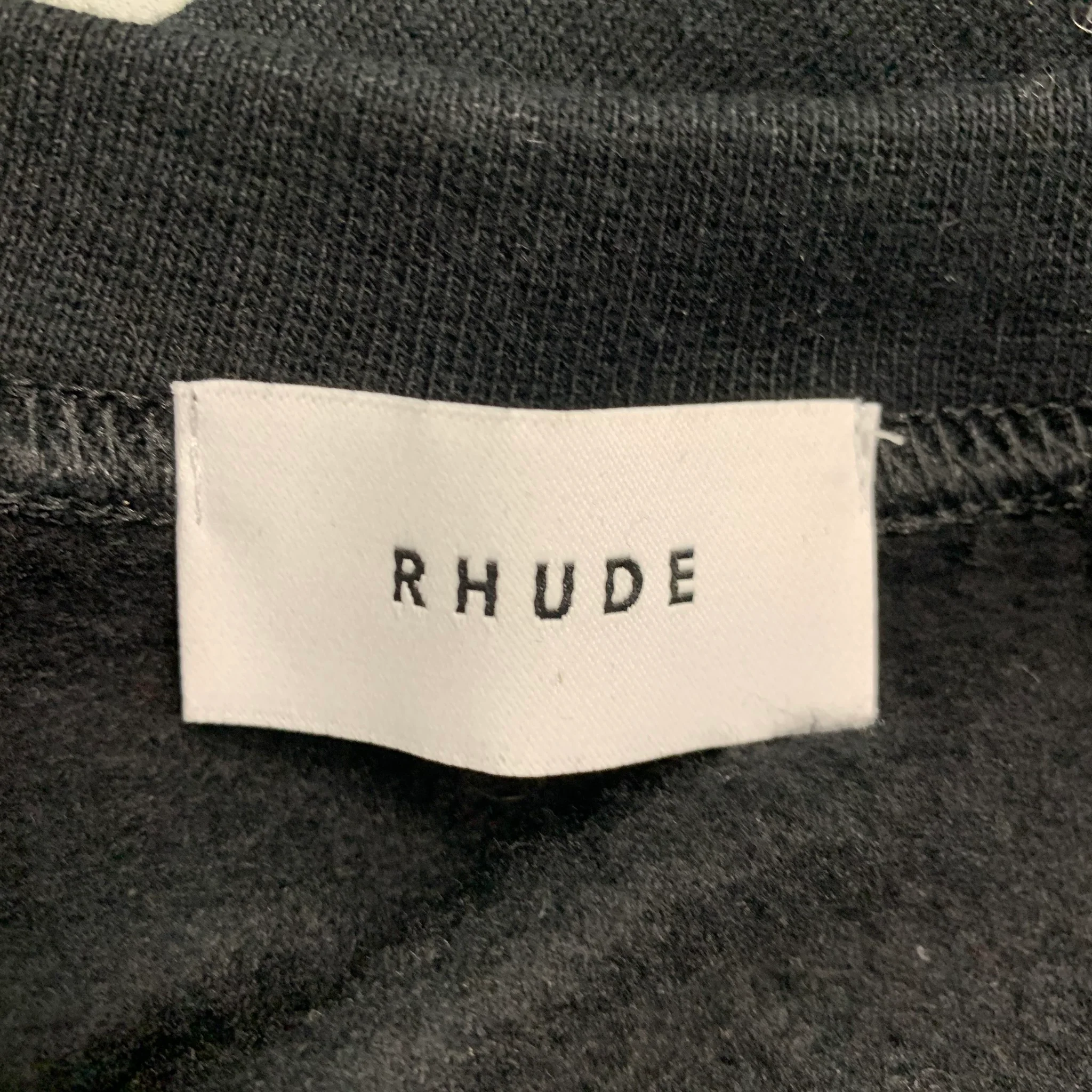 RHUDE Size XS Black White Graphic Cotton Crew-Neck Sweatshirt - Image 4