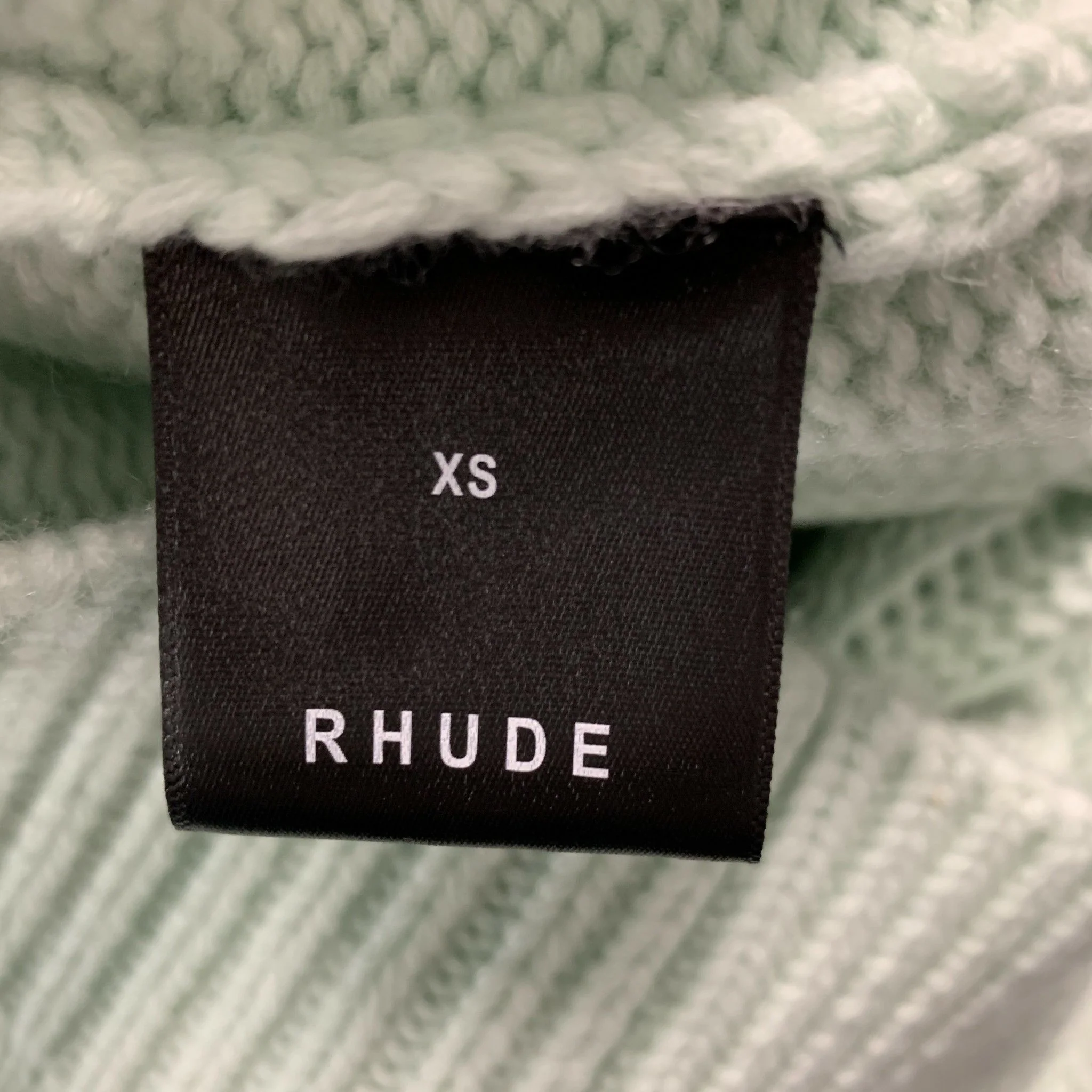 RHUDE Size XS Blue Aqua Cashmere Wool Embroidered Turtleneck Casual Top - Image 6