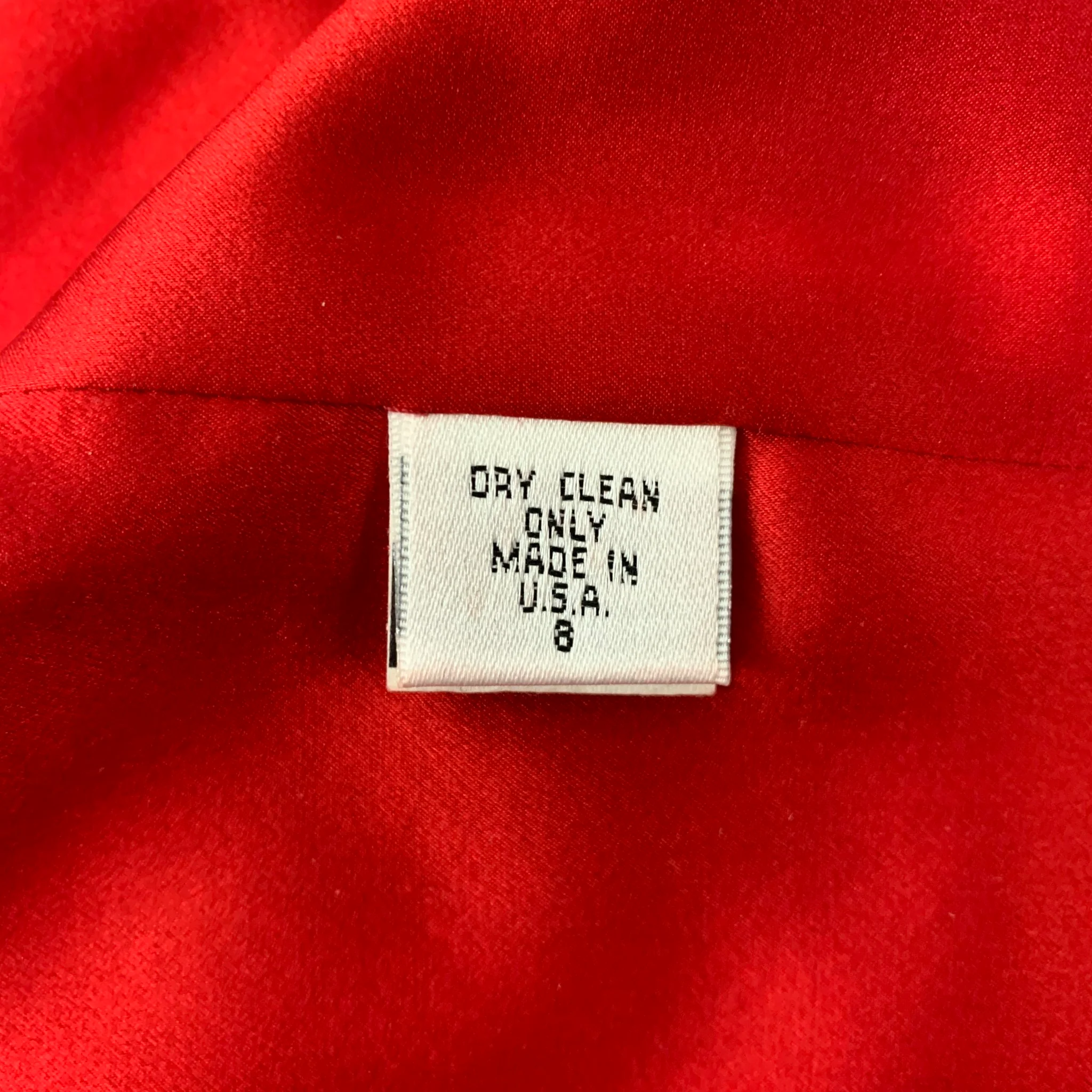 RICHARD TYLER Couture Size 8 Red Silk Rayon Beaded Knee-Length 2 Piece Set - Image 6