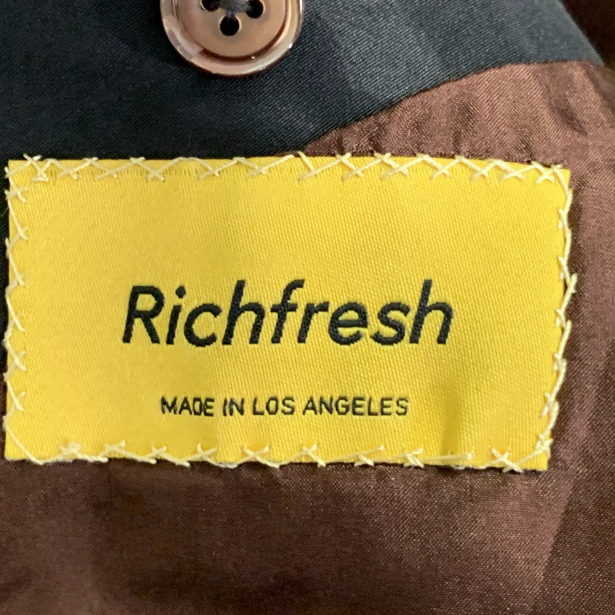 RICHFRESH Size 42 Brown Black Velvet Peak Lapel Sport Coat - Image 6