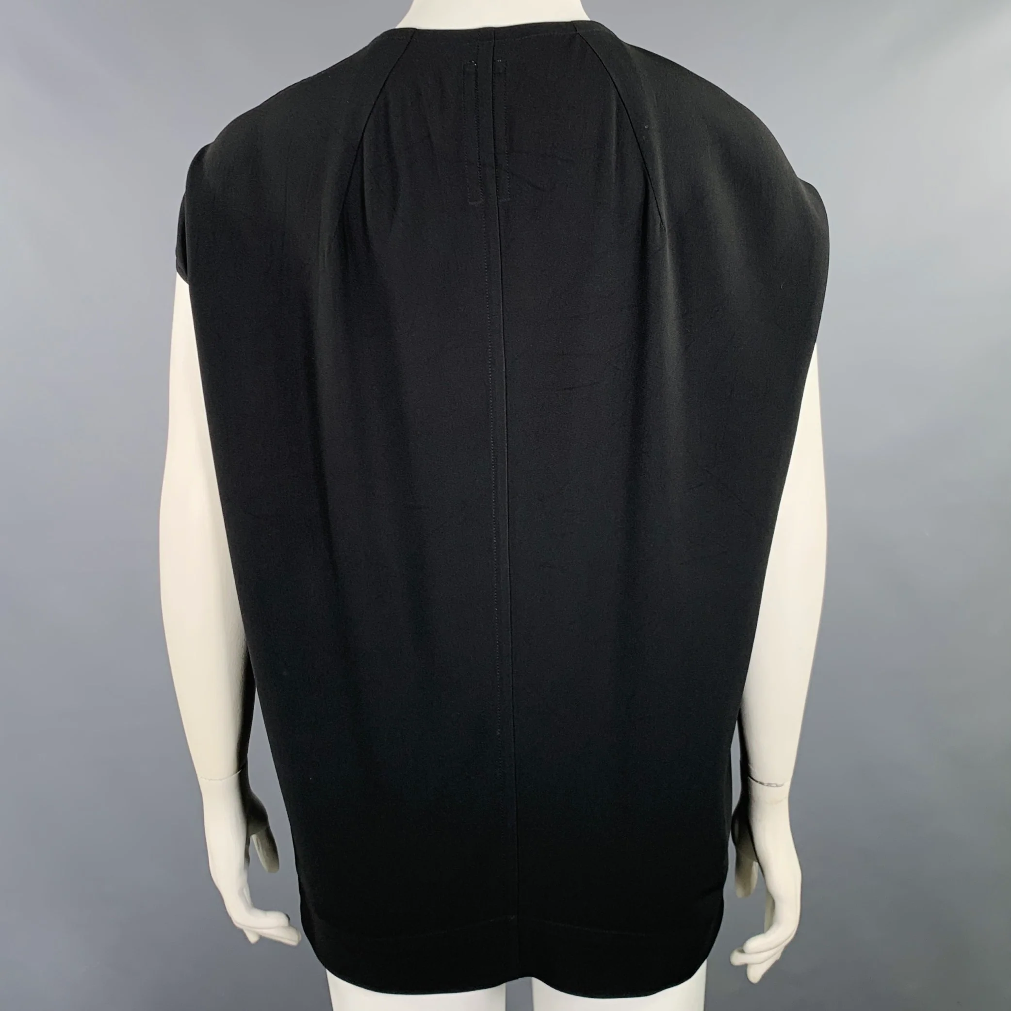RICK OWENS FW14 Size L -Moody- Black Sleeveless Casual Top - Image 3