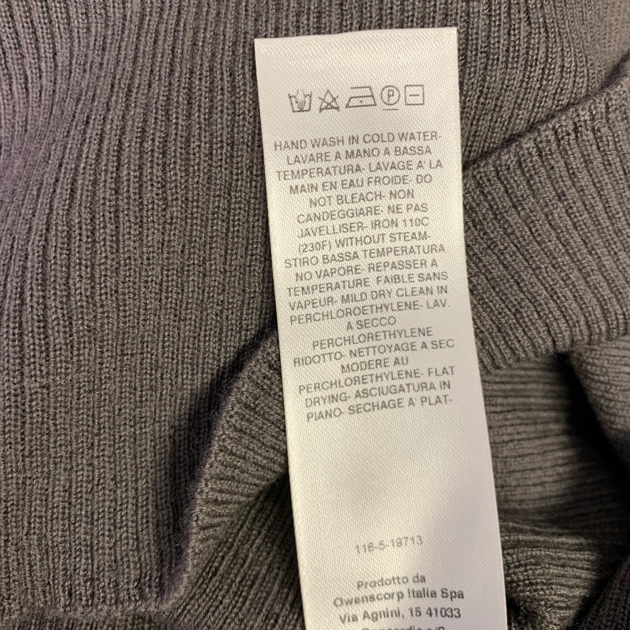 RICK OWENS FW22 Size XL -Strobe- Brown Ribbed Wool Mock Neck Pullover - Image 7