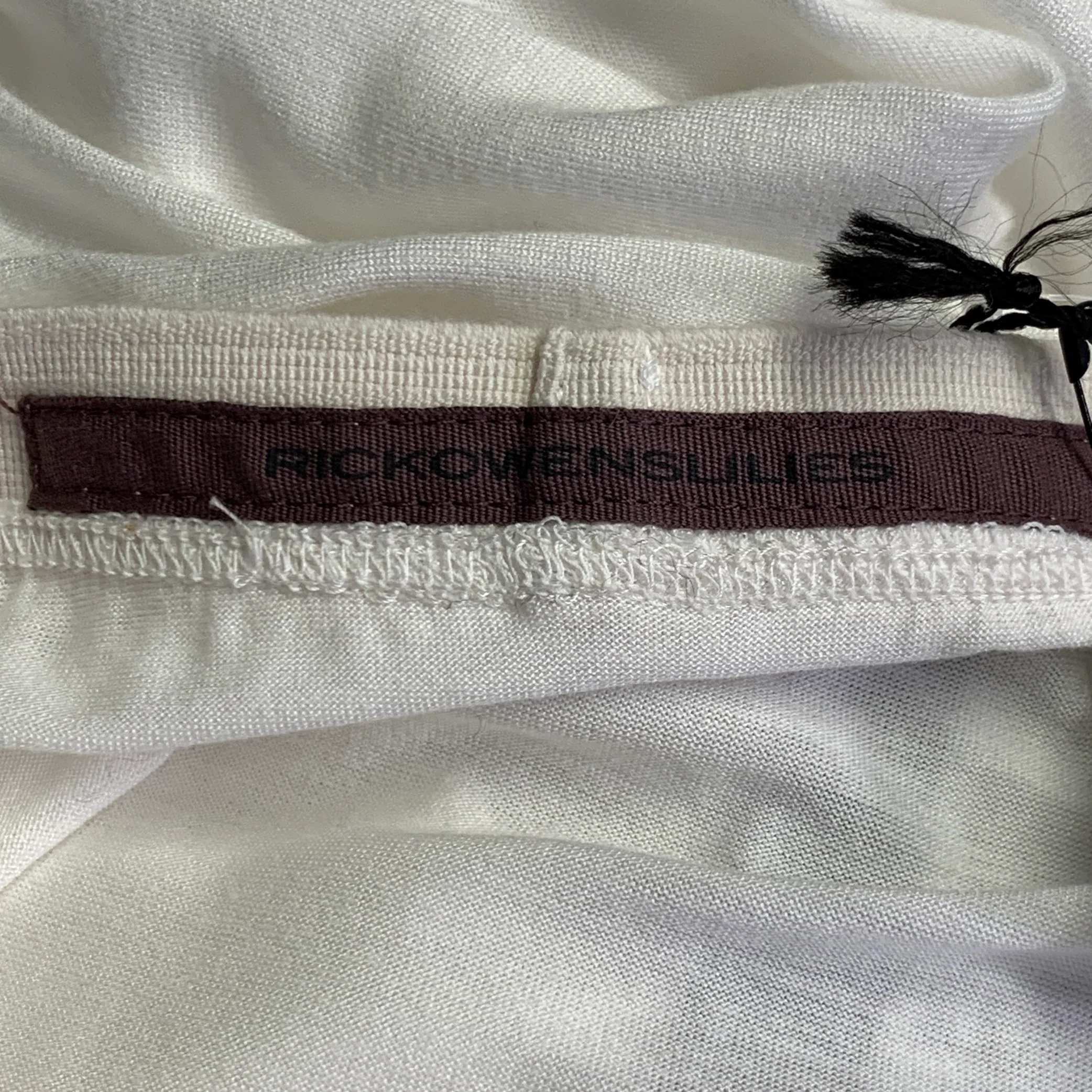 RICK OWENS LILIES Size 4 Twist Edfu White Jersey Asymmetrical Long Skirt - Image 5